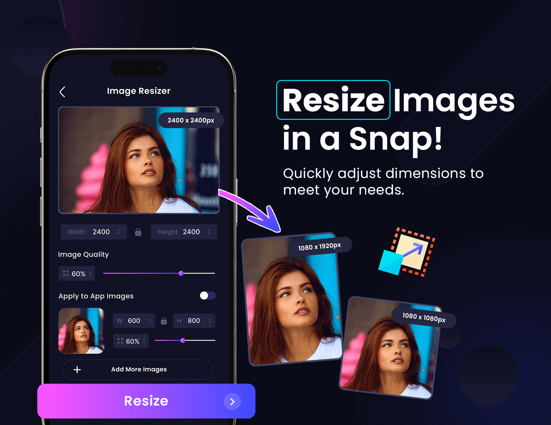 اسکرین شات 3 برنامه Image Resizer & Compressor