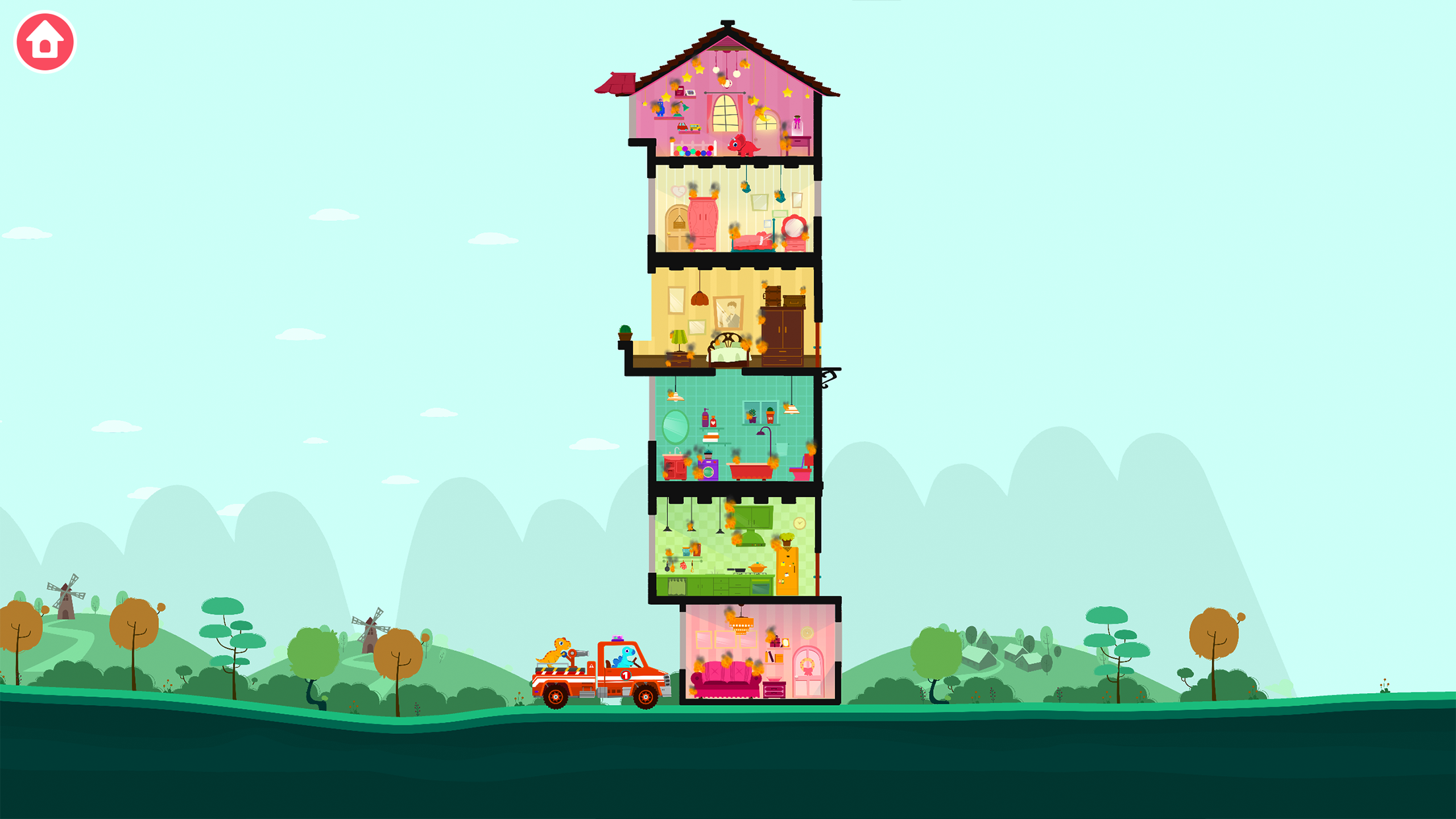 اسکرین شات 4 بازی Fire Truck Rescue - for Kids