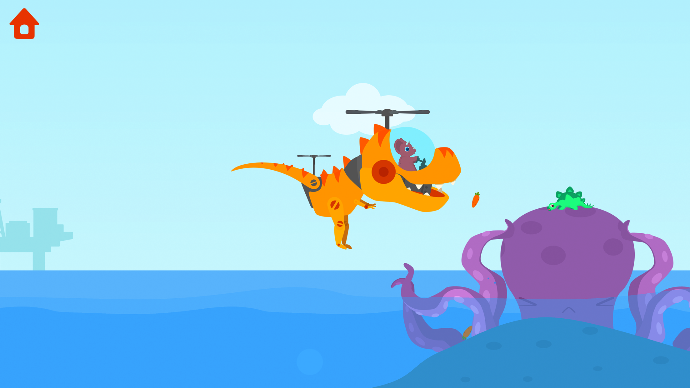 اسکرین شات 4 بازی Dinosaur Helicopter Kids Games