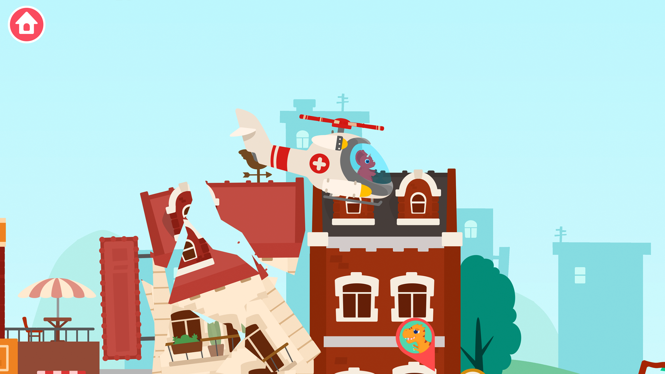 اسکرین شات 2 بازی Dinosaur Helicopter Kids Games