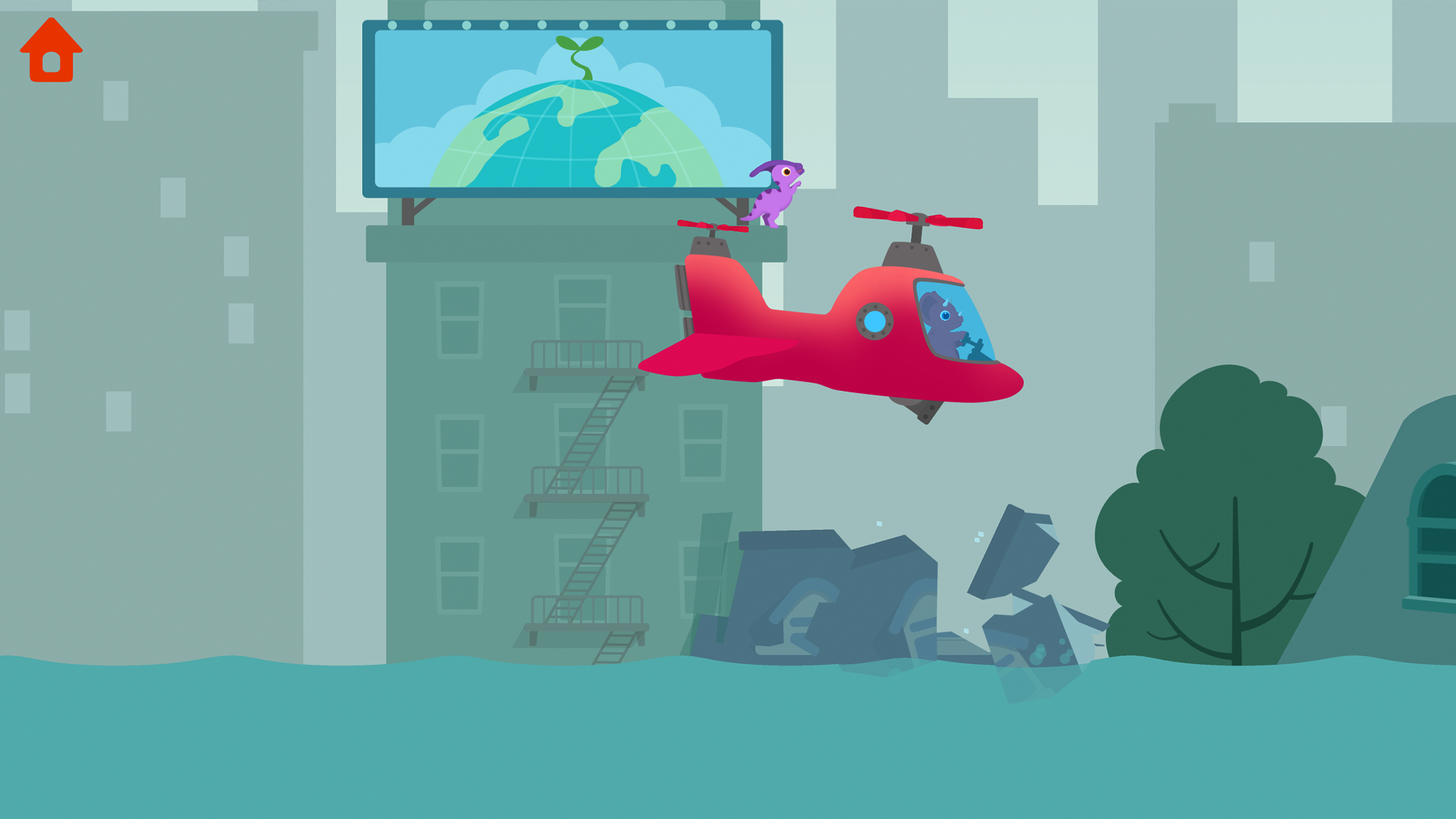 اسکرین شات 1 بازی Dinosaur Helicopter Kids Games