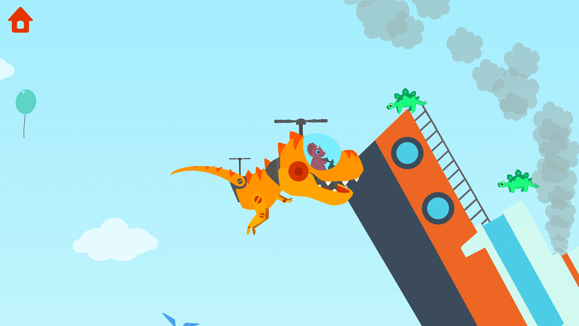 اسکرین شات 7 بازی Dinosaur Helicopter Kids Games