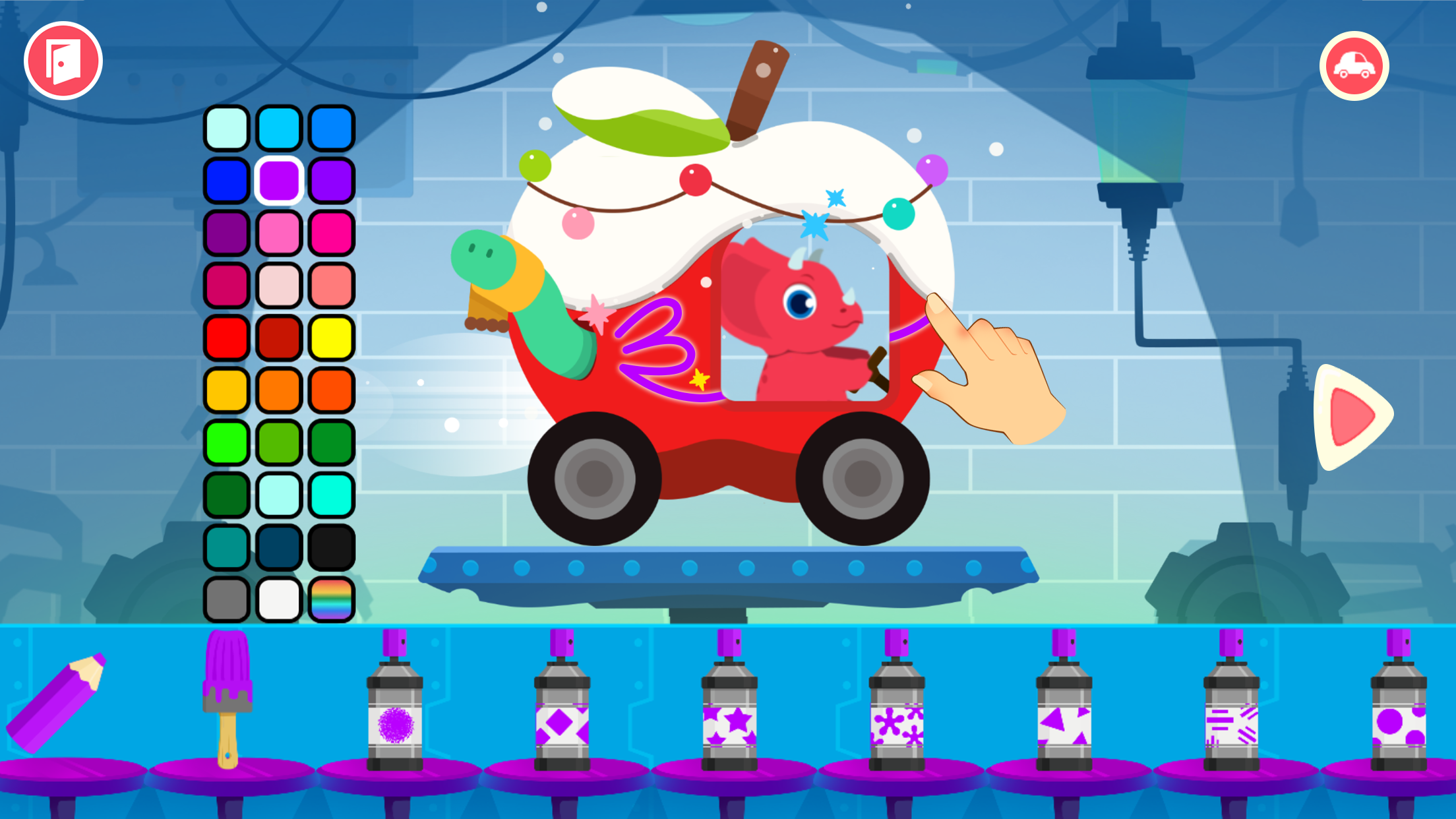 اسکرین شات 5 برنامه Dinosaur Car - Games for kids