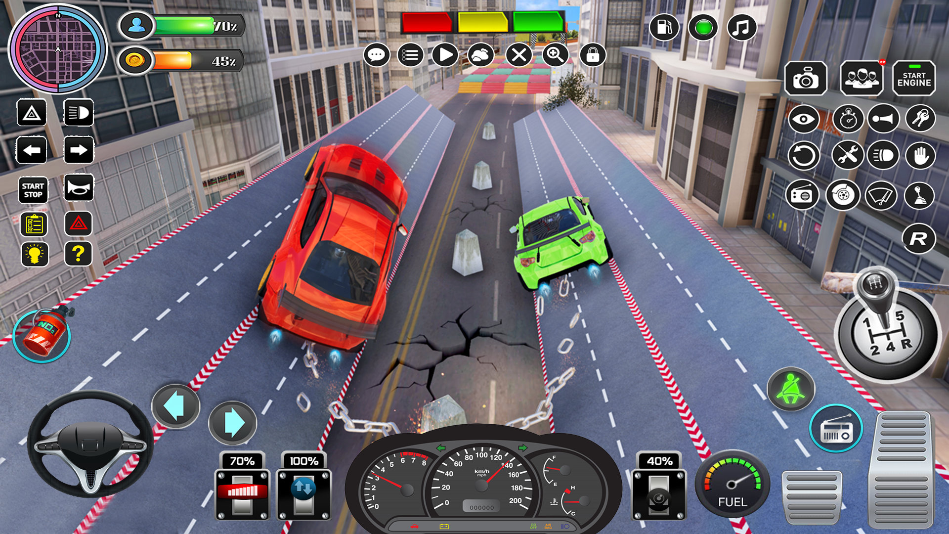 اسکرین شات 2 بازی Chained Car Racing Stunts Game