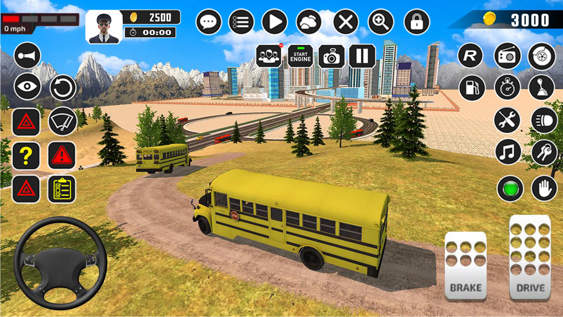 اسکرین شات 4 برنامه Offroad School Bus Driver Game