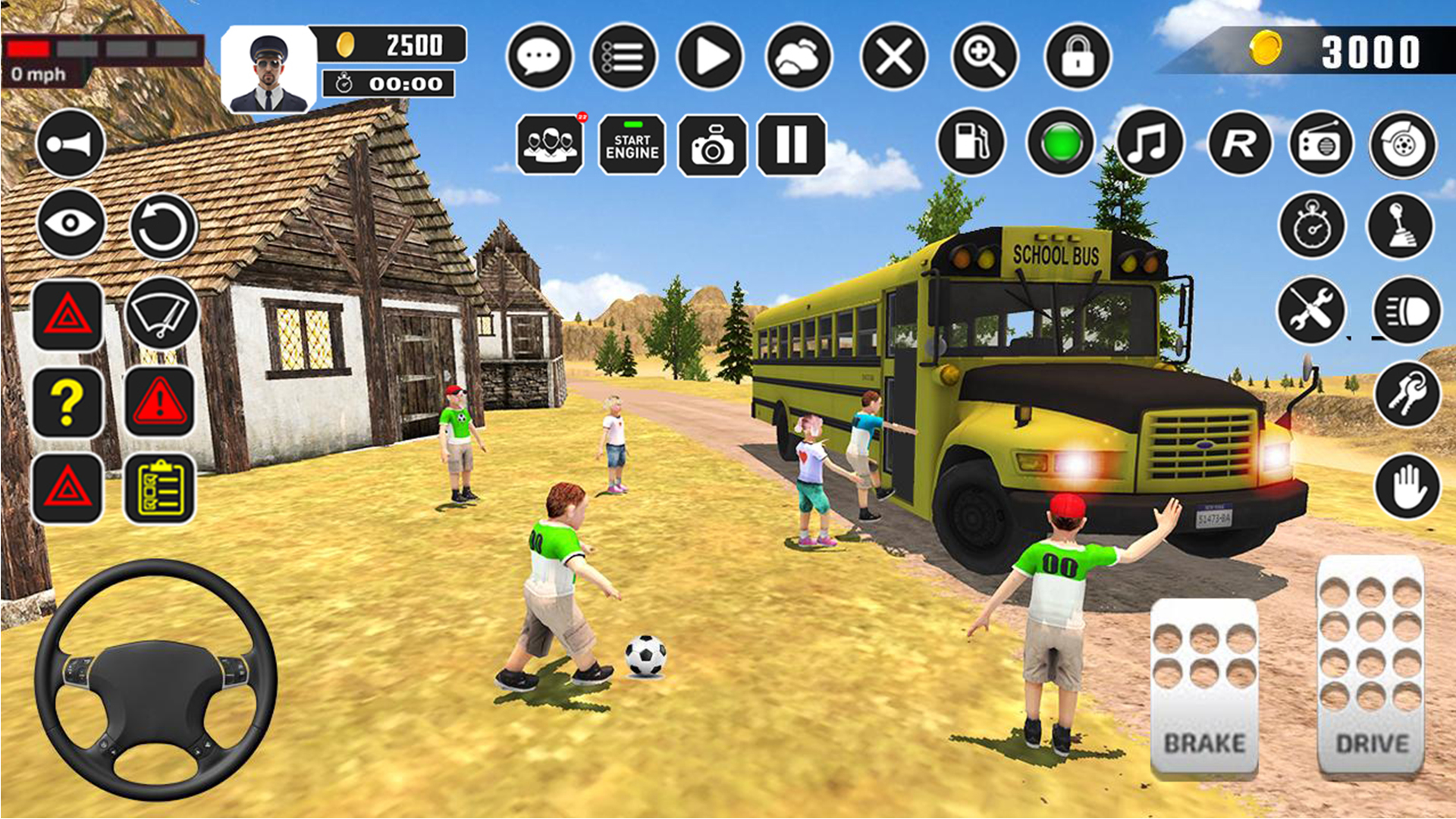 اسکرین شات 3 برنامه Offroad School Bus Driver Game