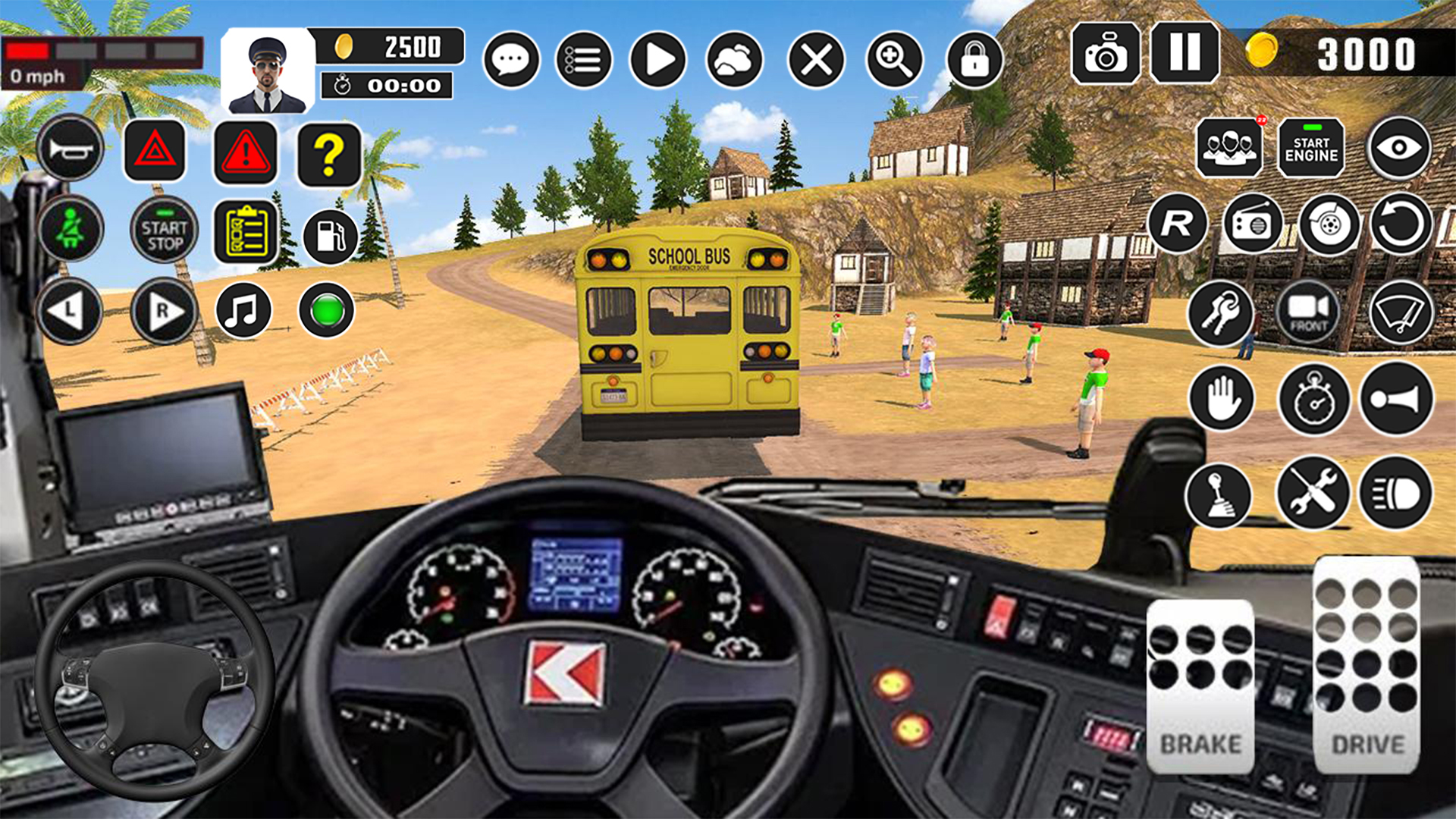 اسکرین شات 2 برنامه Offroad School Bus Driver Game