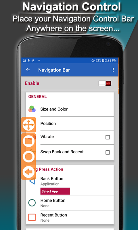 اسکرین شات 1 برنامه Navigation Bar - Back , Recent