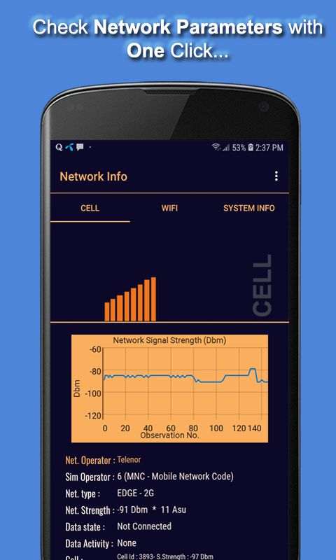 اسکرین شات 1 برنامه Network Cell Info & Wifi