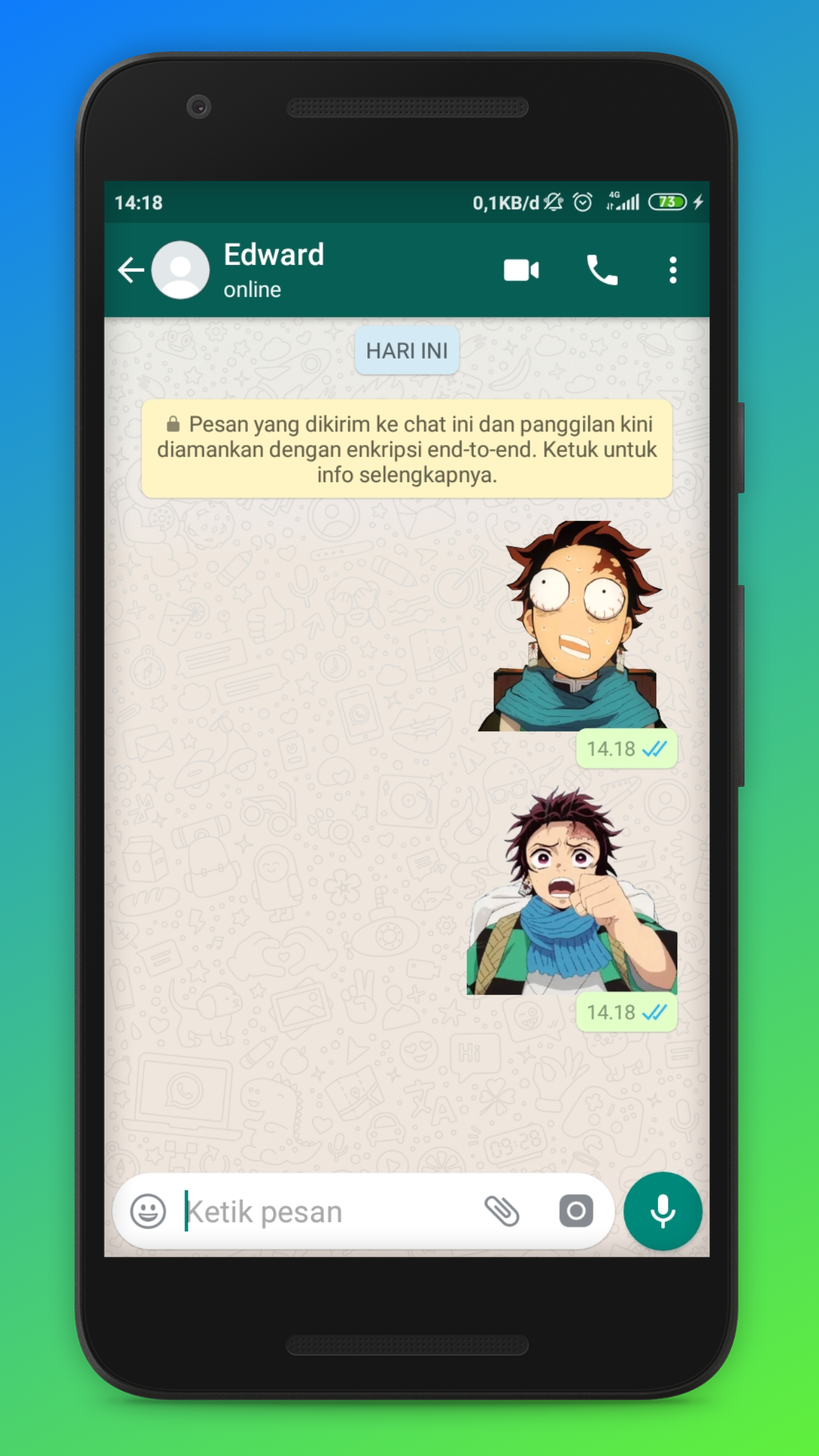 اسکرین شات 1 برنامه Cute Anime  wastickers