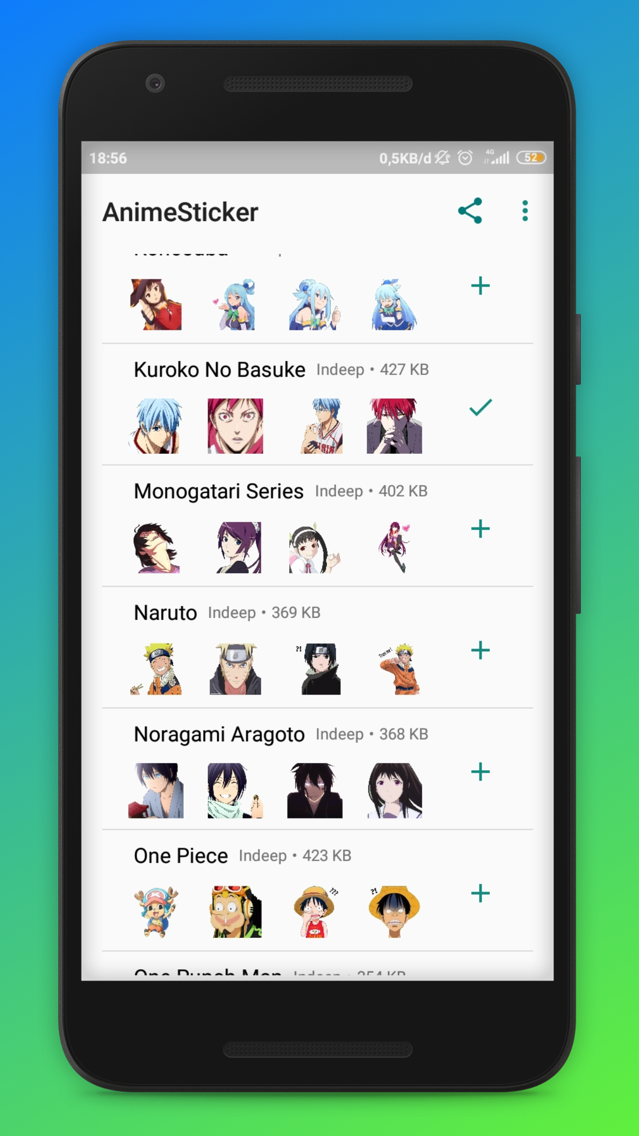اسکرین شات 4 برنامه Cute Anime  wastickers
