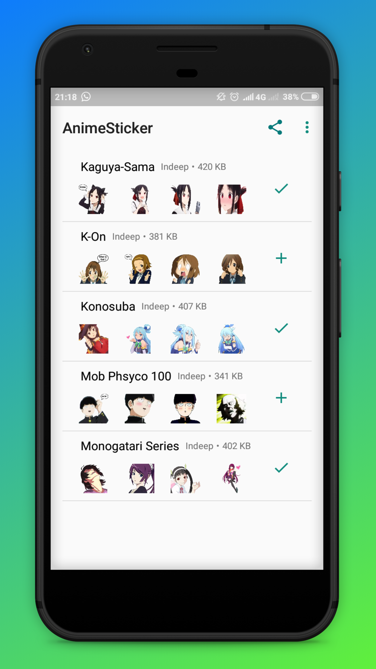 اسکرین شات 6 برنامه Anime stickers for whatsapp