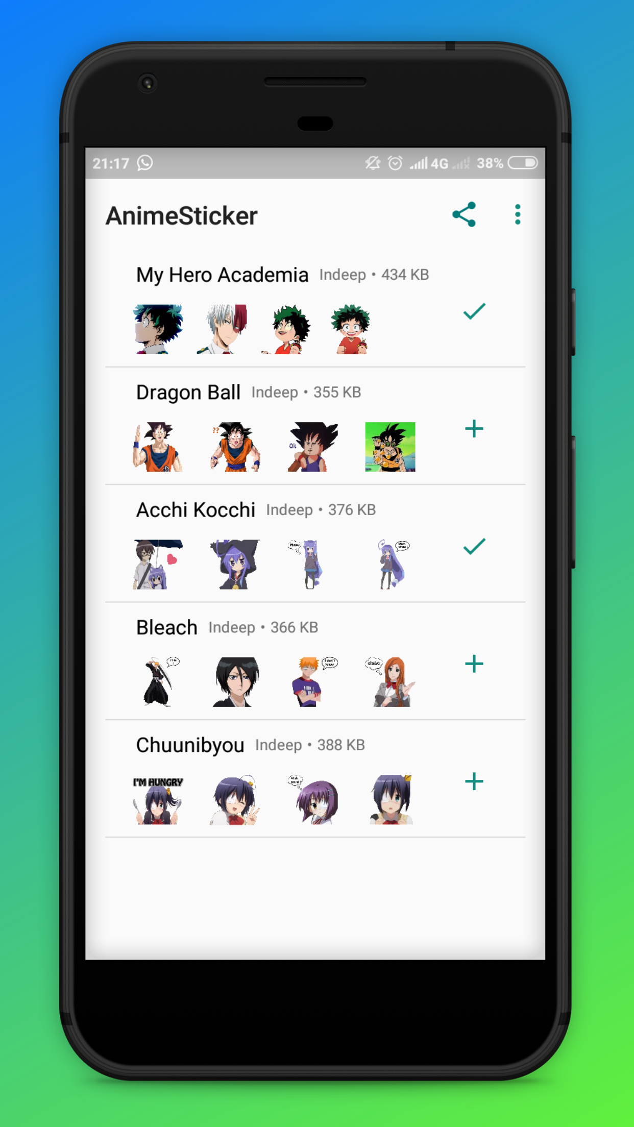 اسکرین شات 1 برنامه Anime stickers for whatsapp
