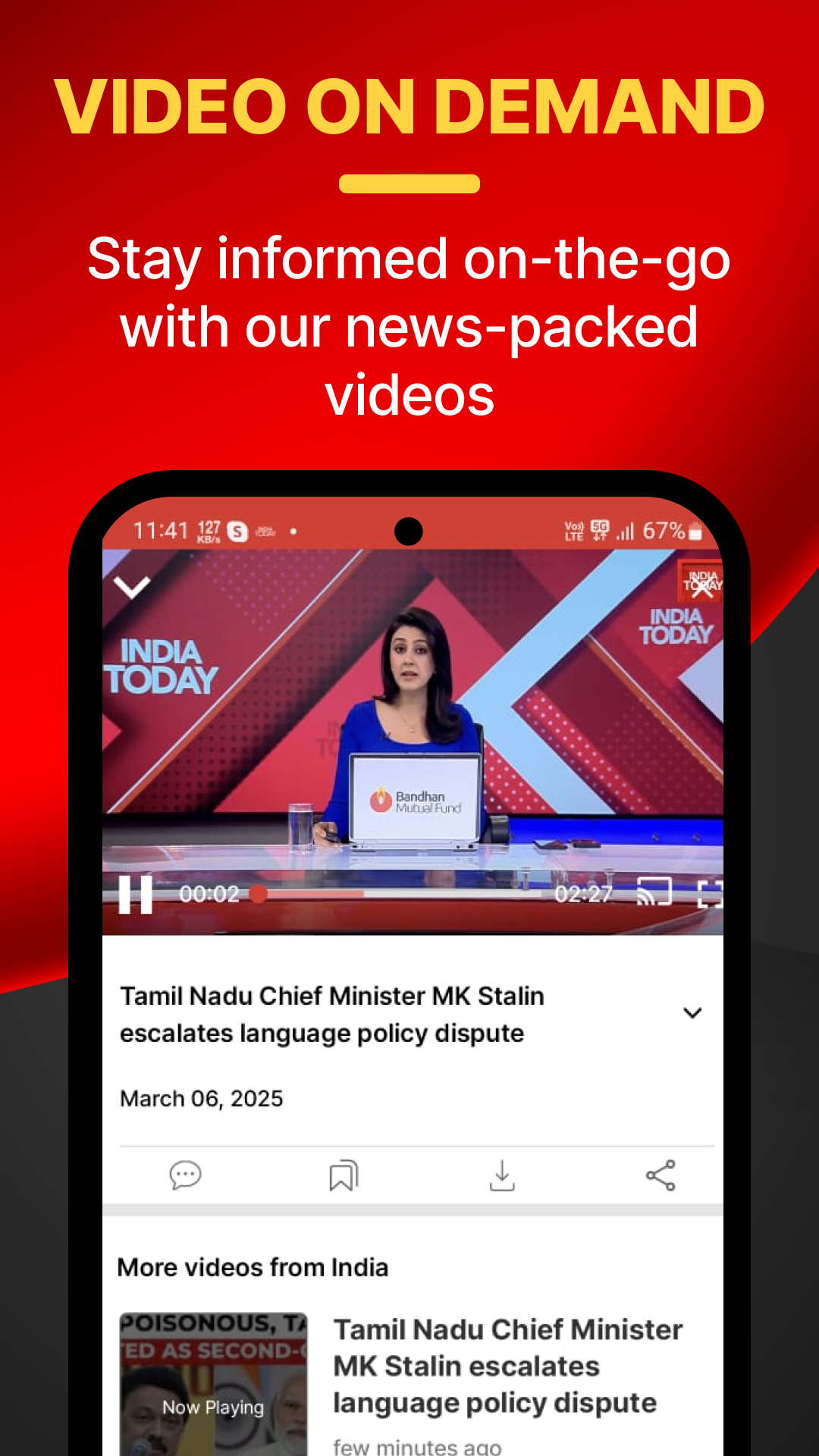 اسکرین شات 5 برنامه India Today - English News