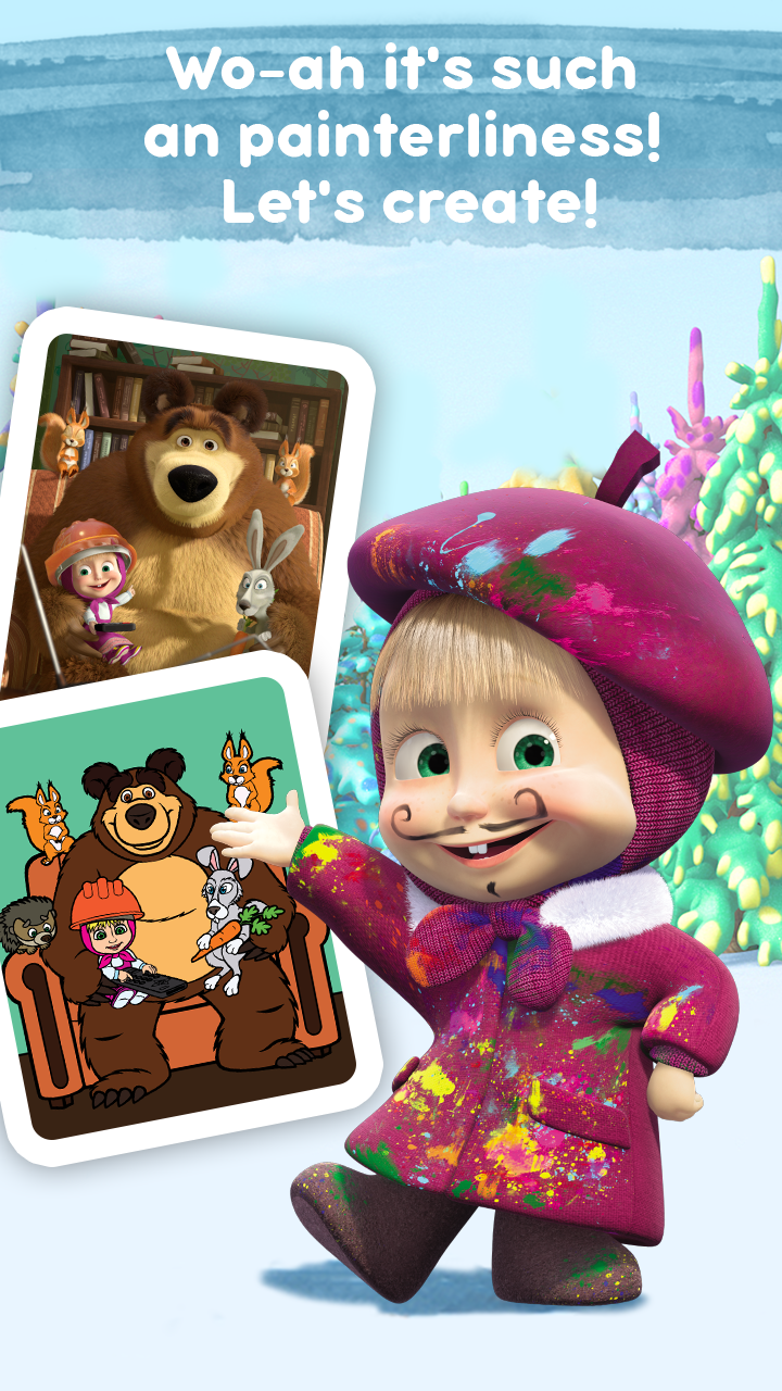 اسکرین شات 5 بازی Masha and the Bear: Coloring