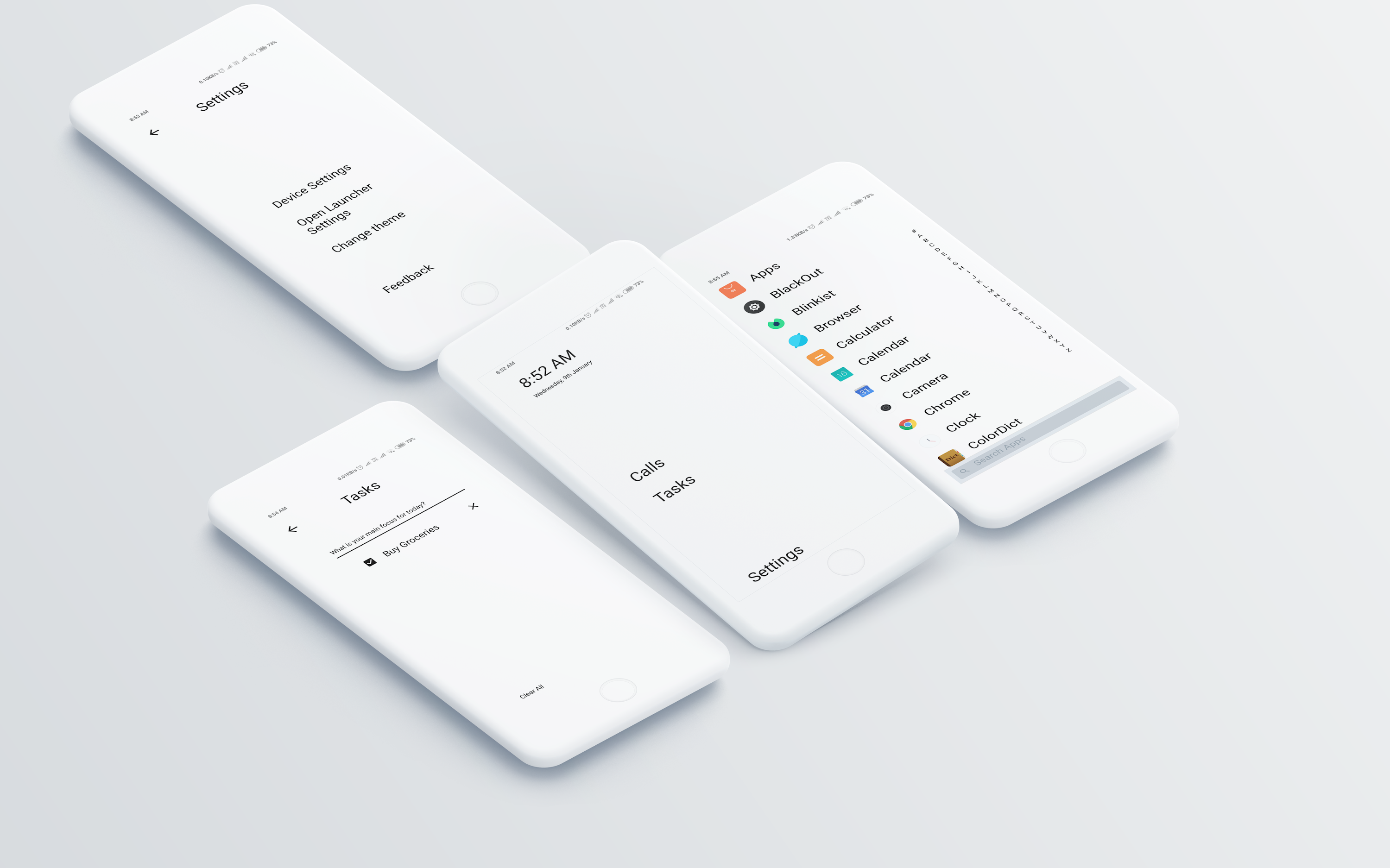 اسکرین شات 1 برنامه Indistract Minimalist Launcher