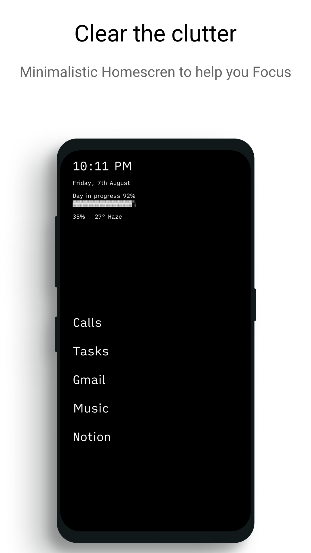 اسکرین شات 2 برنامه Indistract Minimalist Launcher
