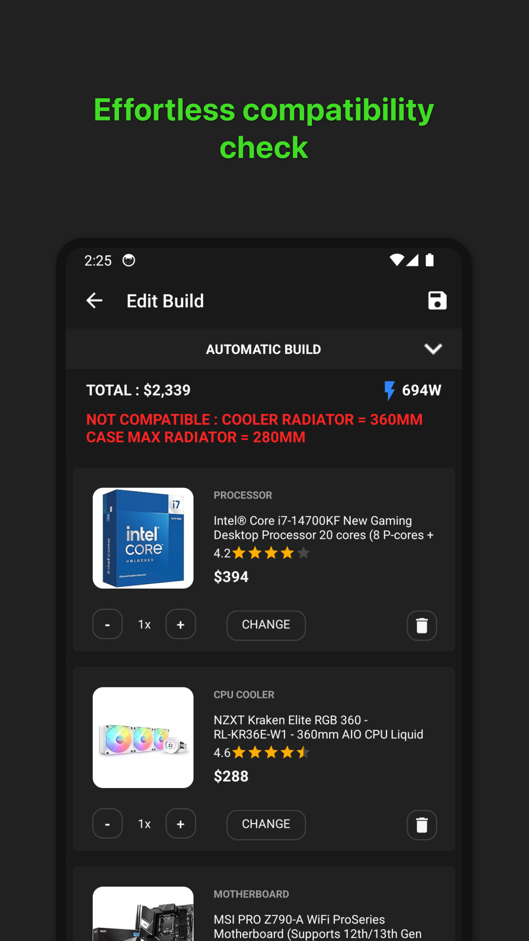 اسکرین شات 3 برنامه PC Builder: Part Picker