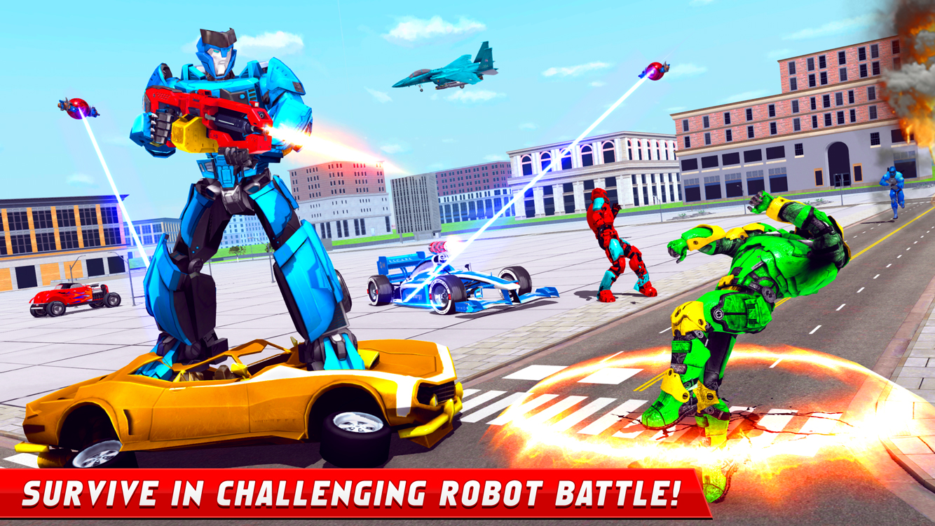 اسکرین شات 4 برنامه Flying Formula Car Robot Game