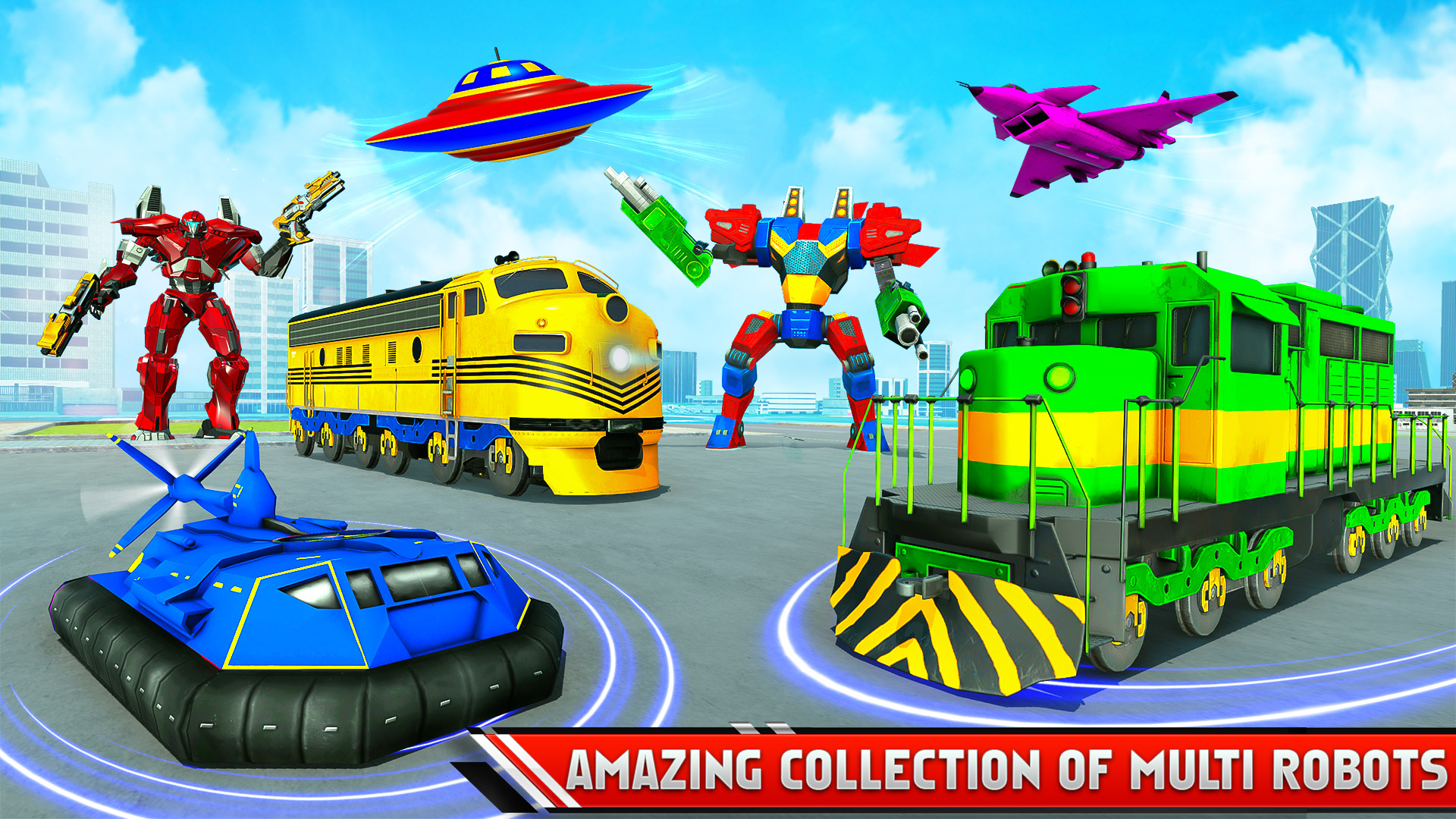 اسکرین شات 3 برنامه Train Robot Car Transform Game