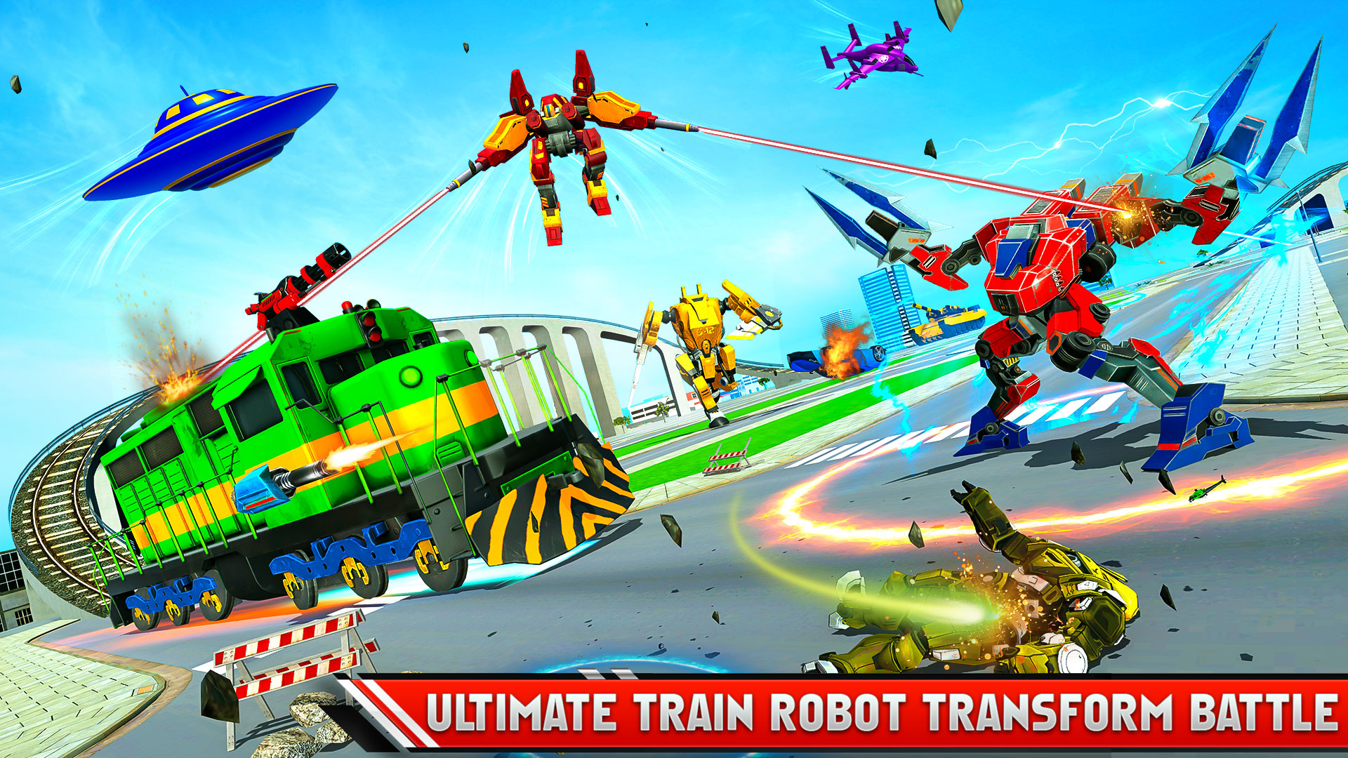 اسکرین شات 1 برنامه Train Robot Car Transform Game
