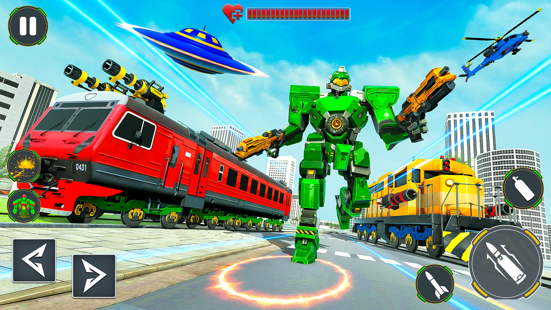 اسکرین شات 2 برنامه Train Robot Car Transform Game
