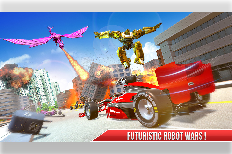 اسکرین شات 4 برنامه Formula Car Robot Transform - Flying Dragon Robot