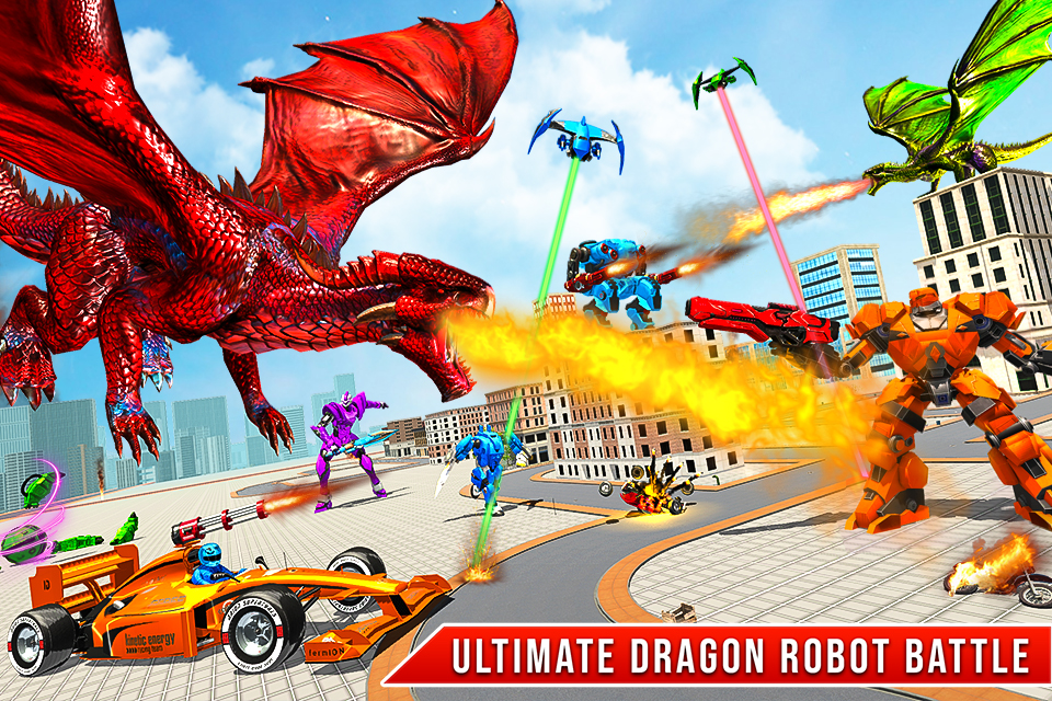 اسکرین شات 3 برنامه Formula Car Robot Transform - Flying Dragon Robot