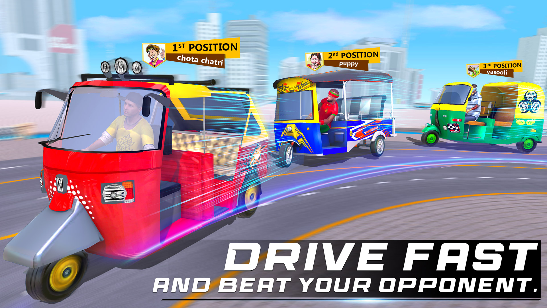 اسکرین شات 2 برنامه Tuk Tuk Car Racing