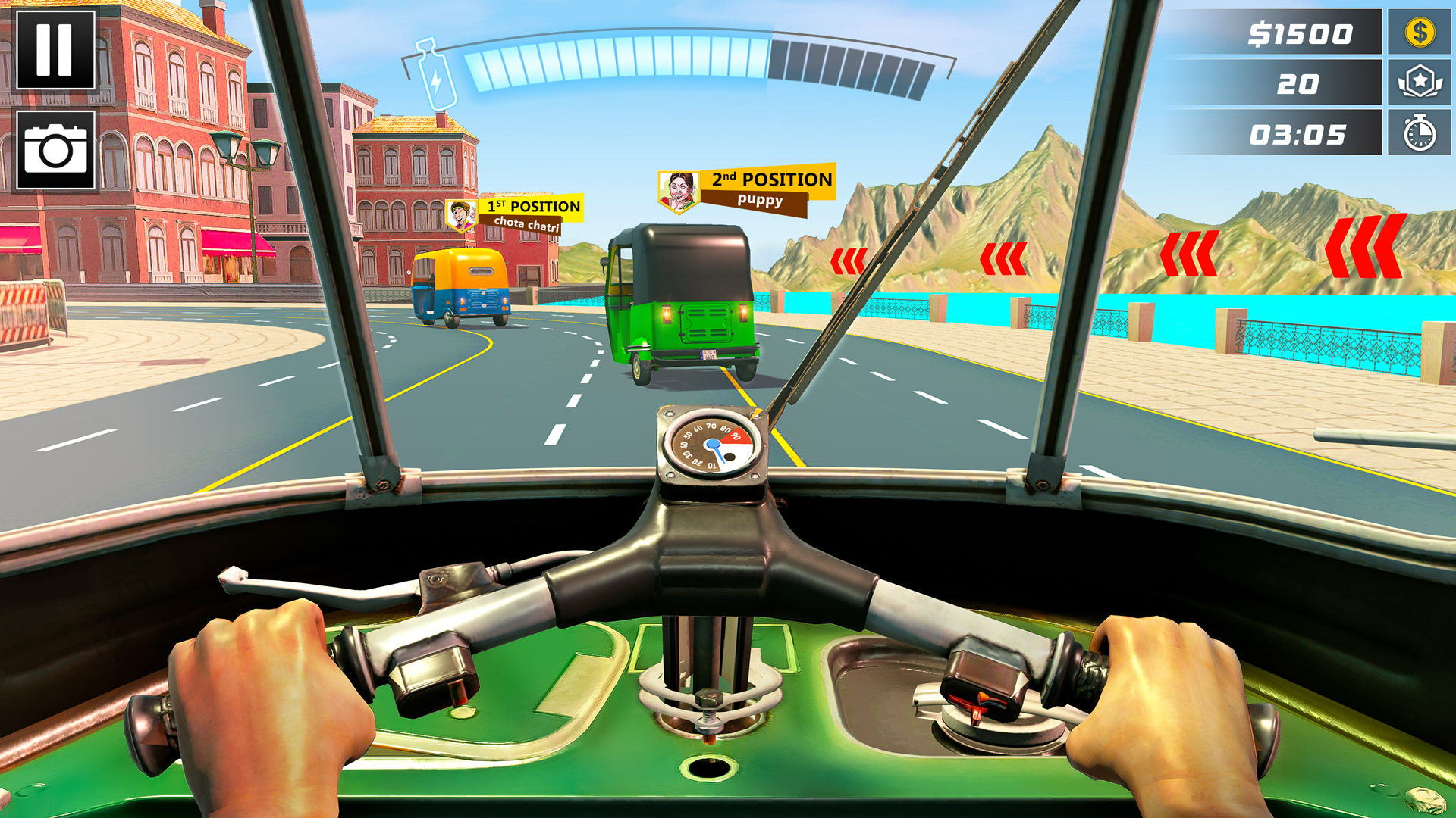 اسکرین شات 3 برنامه Tuk Tuk Car Racing