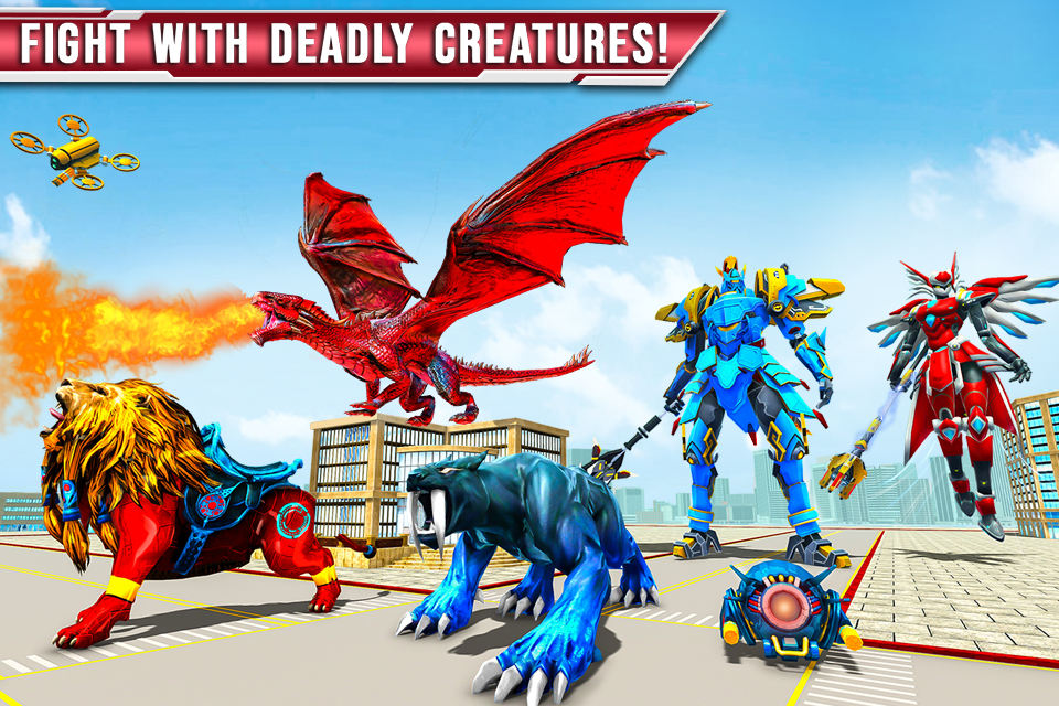 اسکرین شات 3 بازی Dragon Battle - Robot Car Game