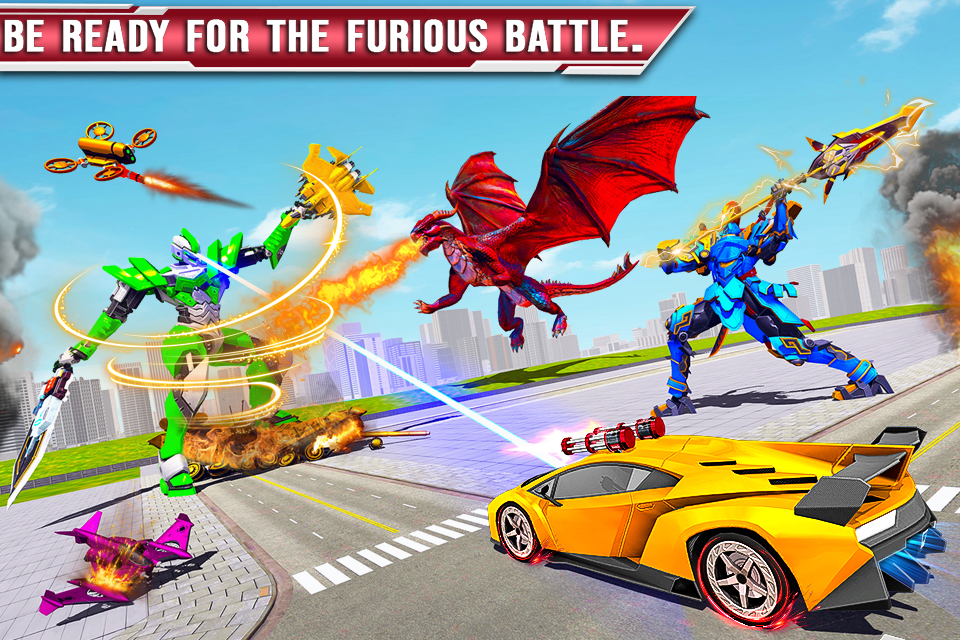 اسکرین شات 2 بازی Dragon Battle - Robot Car Game
