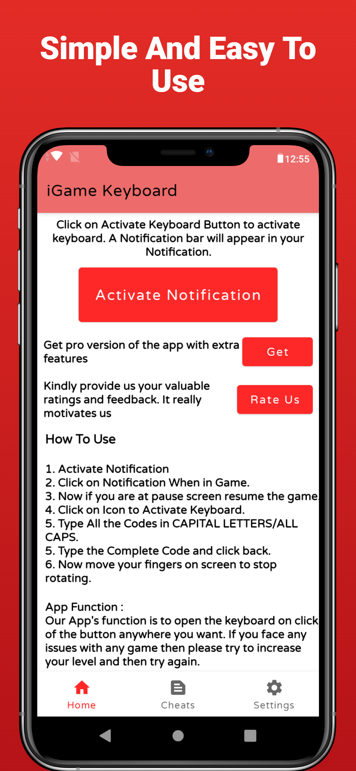 اسکرین شات 1 برنامه iGame:Game Keyboard for cheats