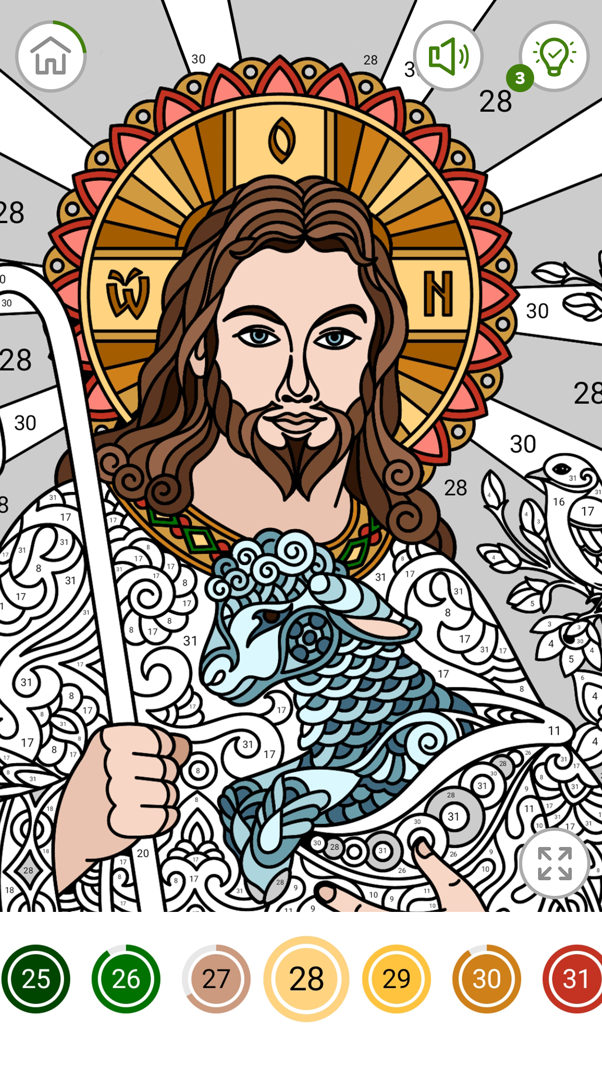 اسکرین شات 2 برنامه Bible Coloring Book by Number