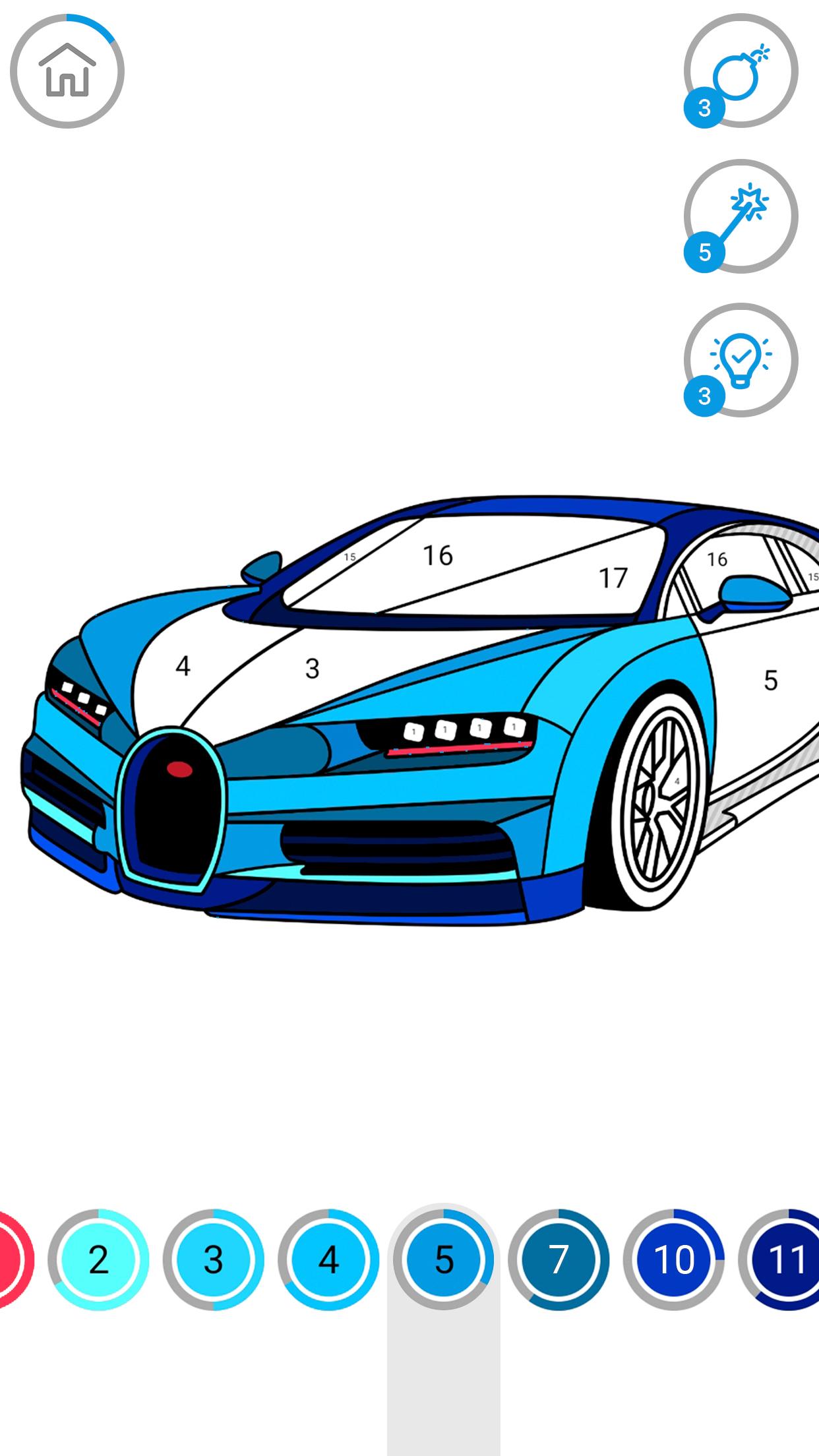 اسکرین شات 4 برنامه Cars Coloring by Number