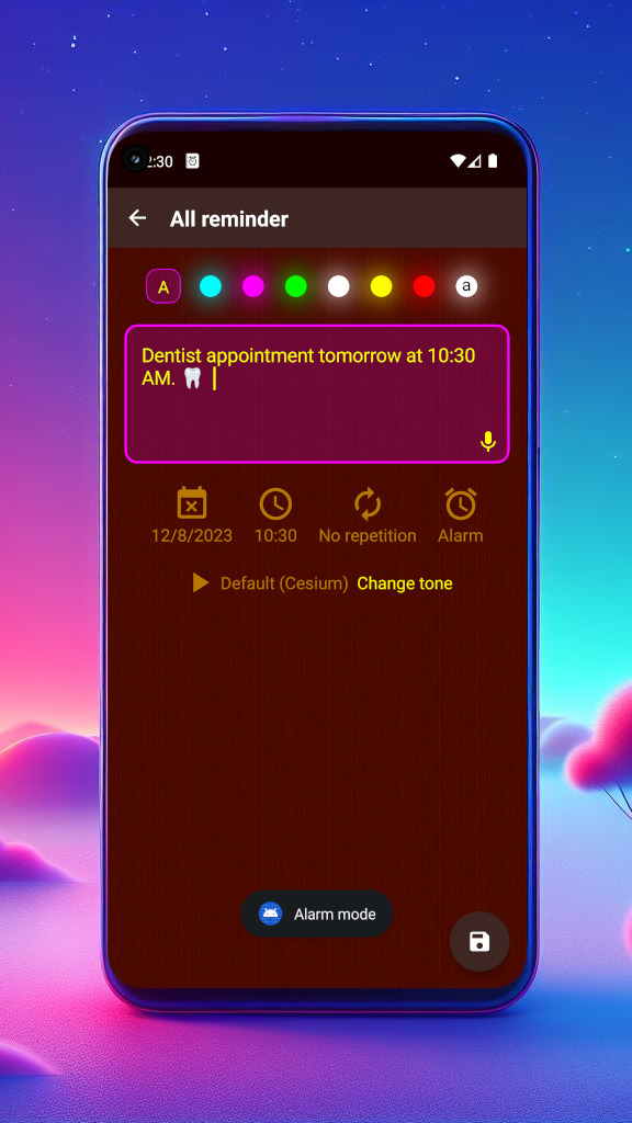 اسکرین شات 3 برنامه All reminder