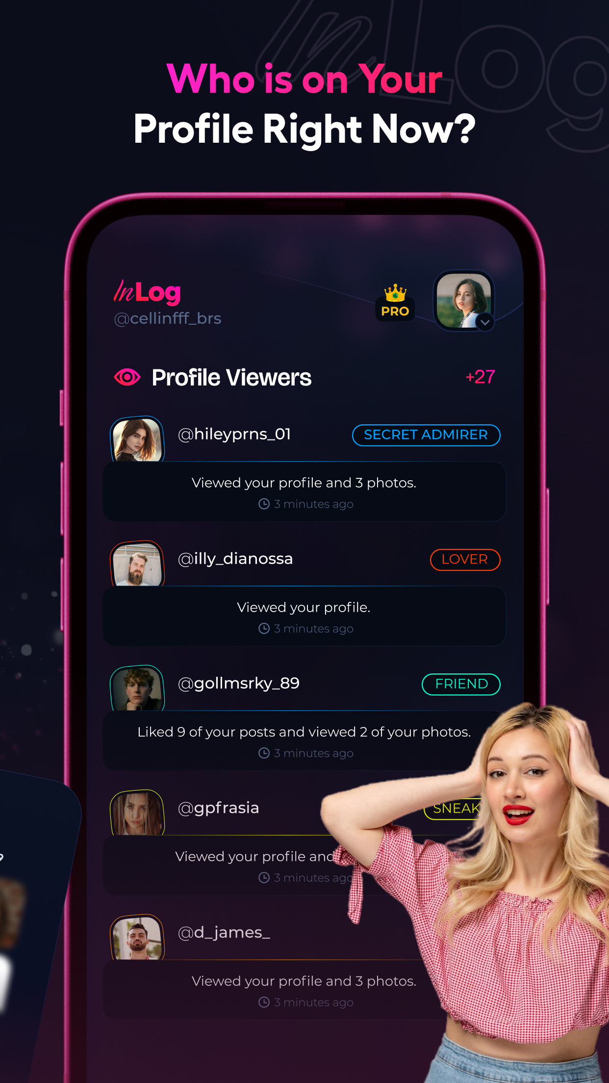 اسکرین شات 4 برنامه InLog - Who Viewed My Profile