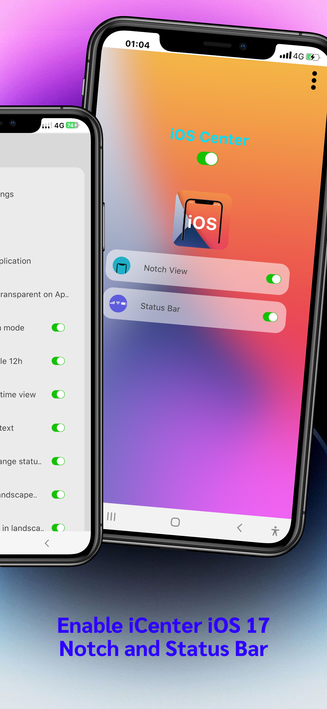 اسکرین شات 4 برنامه iCenter OS 18: X - Status Bar