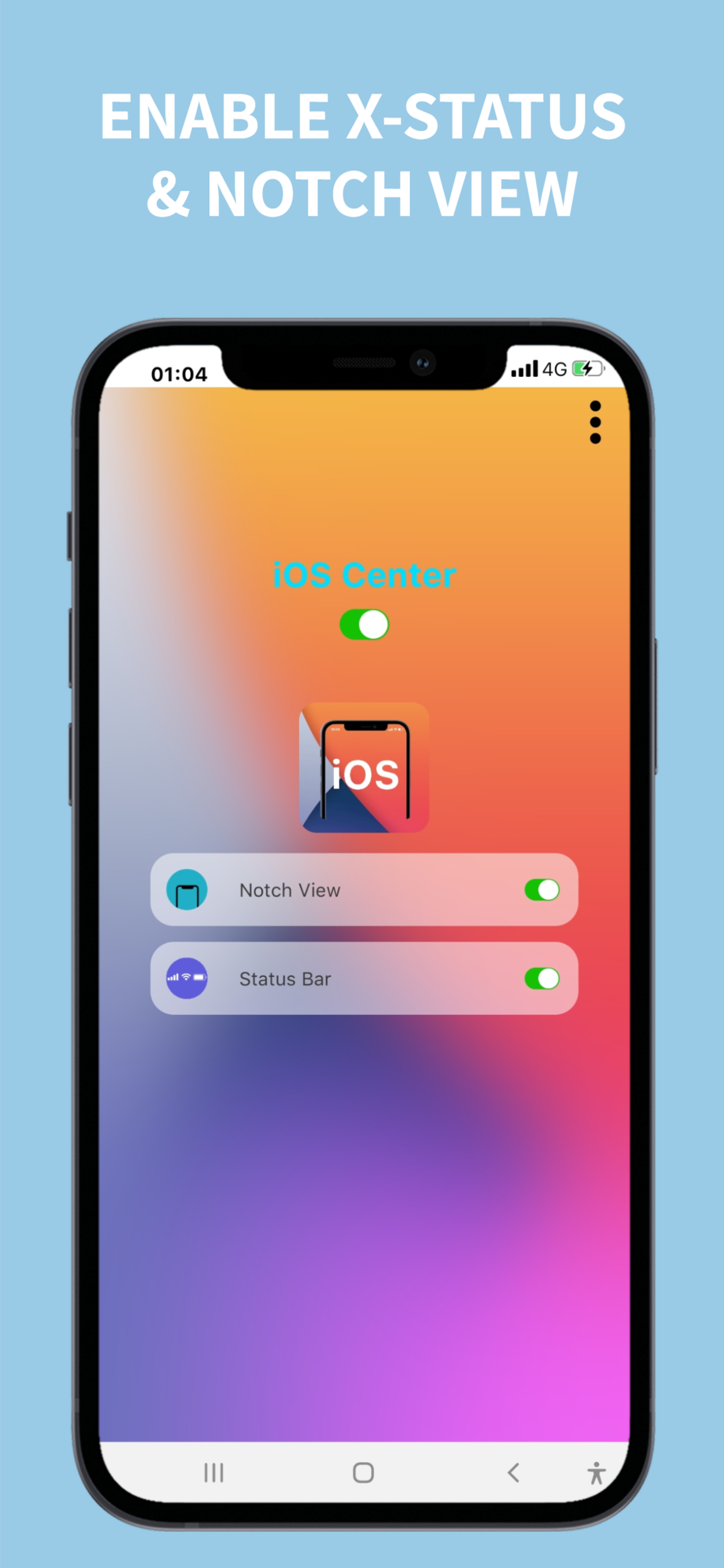 اسکرین شات 1 برنامه iCenter OS 18: X - Status Bar
