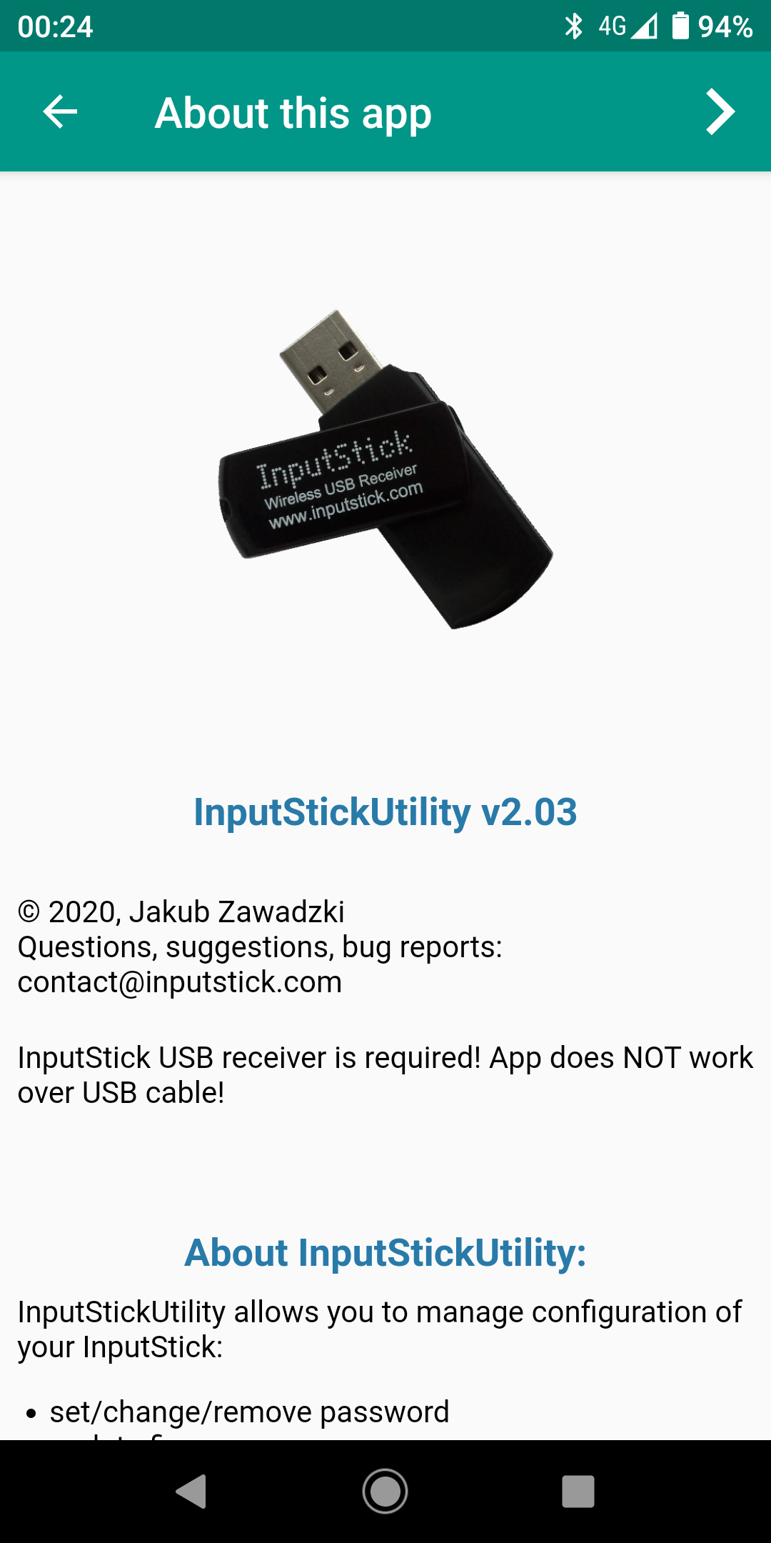 اسکرین شات 1 برنامه InputStickUtility
