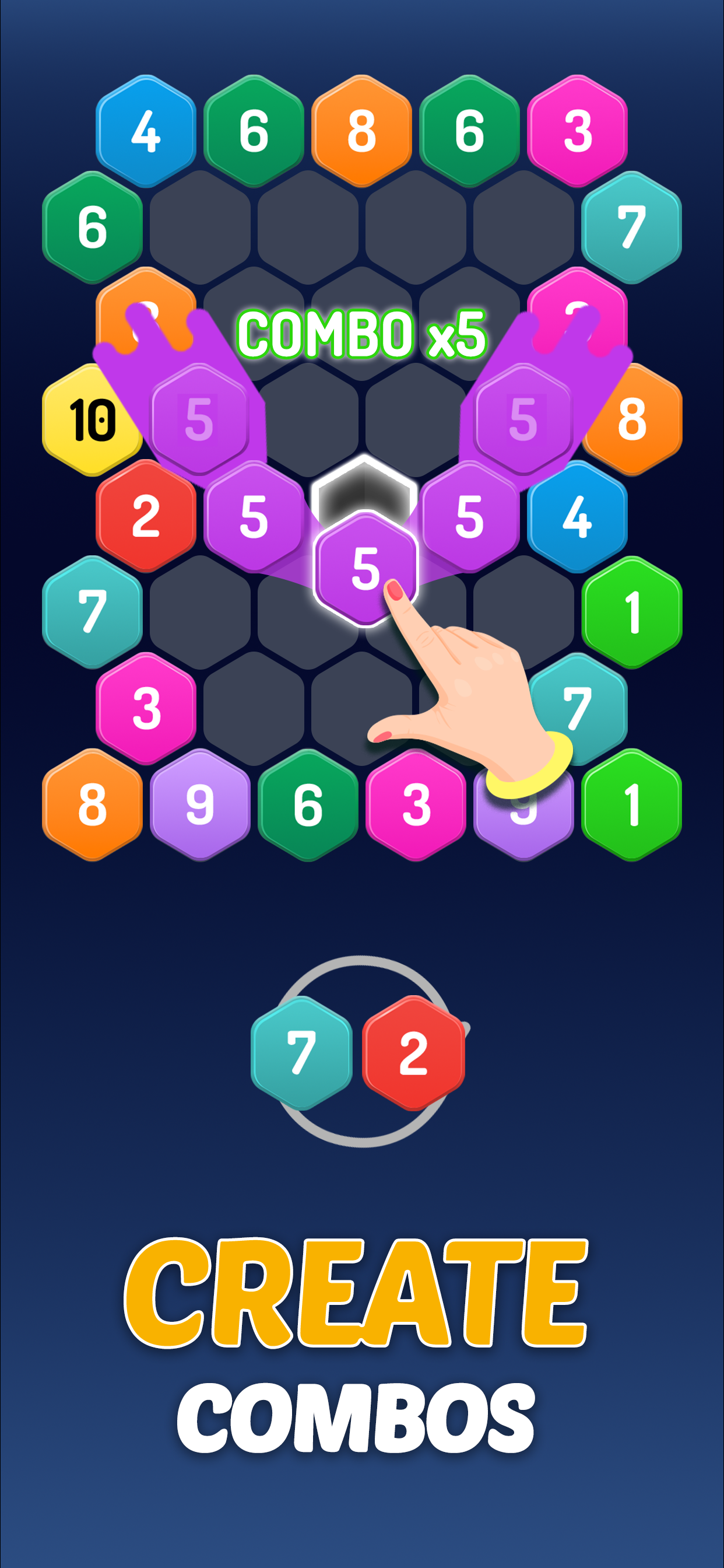 اسکرین شات 3 بازی Merge Hexa™ Number Puzzle Game