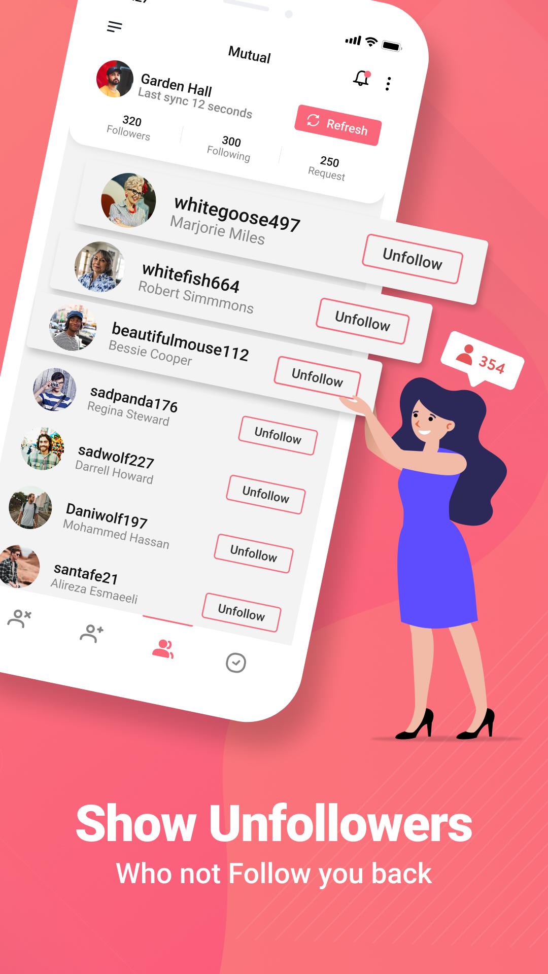 اسکرین شات 2 برنامه Followers & Unfollowers