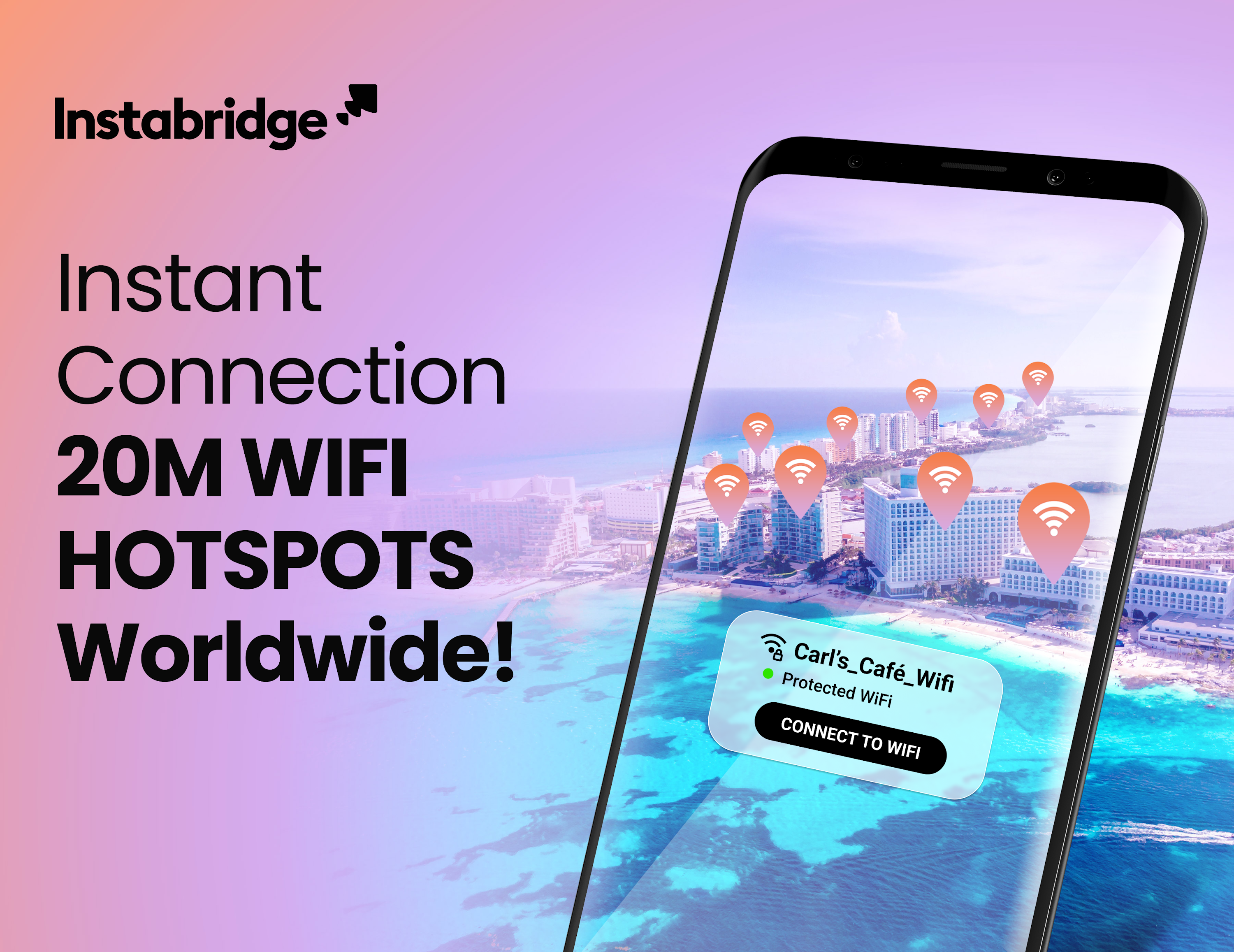 اسکرین شات 1 برنامه Instabridge: WiFi Hotspot Map
