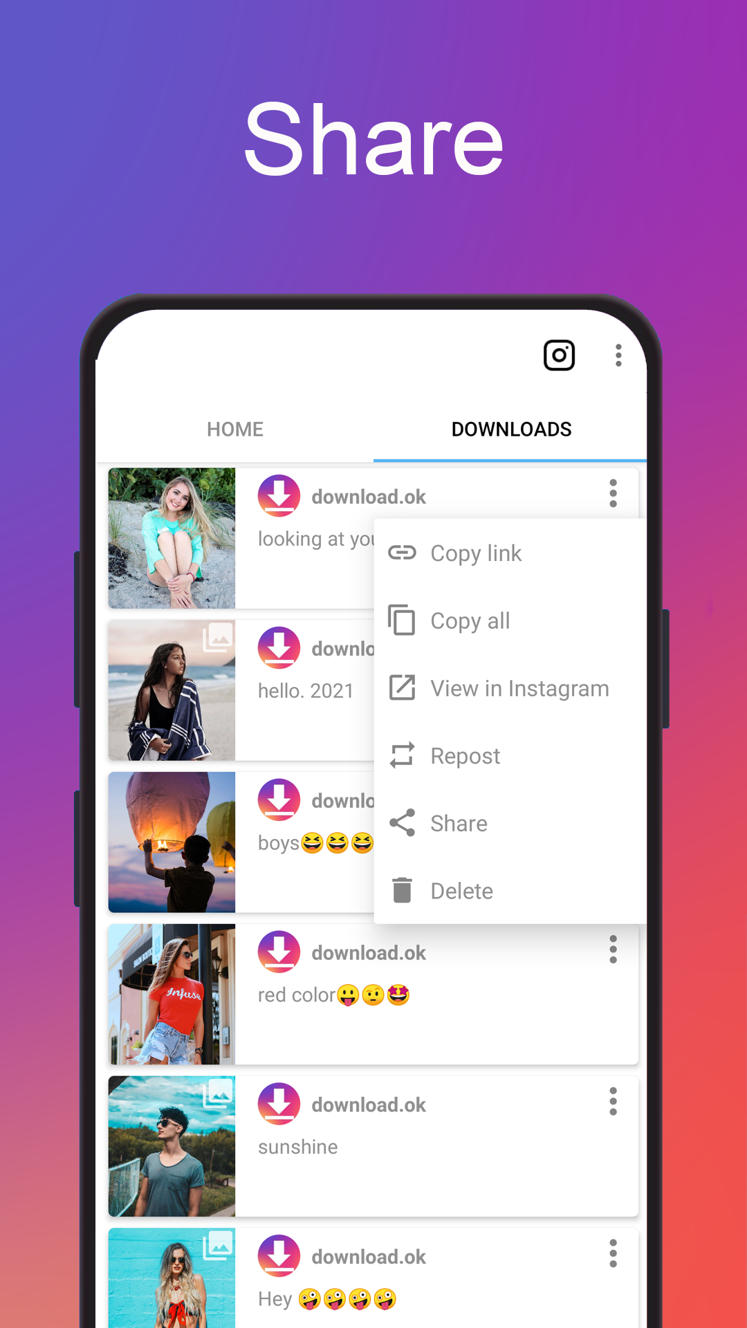 اسکرین شات 5 برنامه Video Downloader : Story Saver