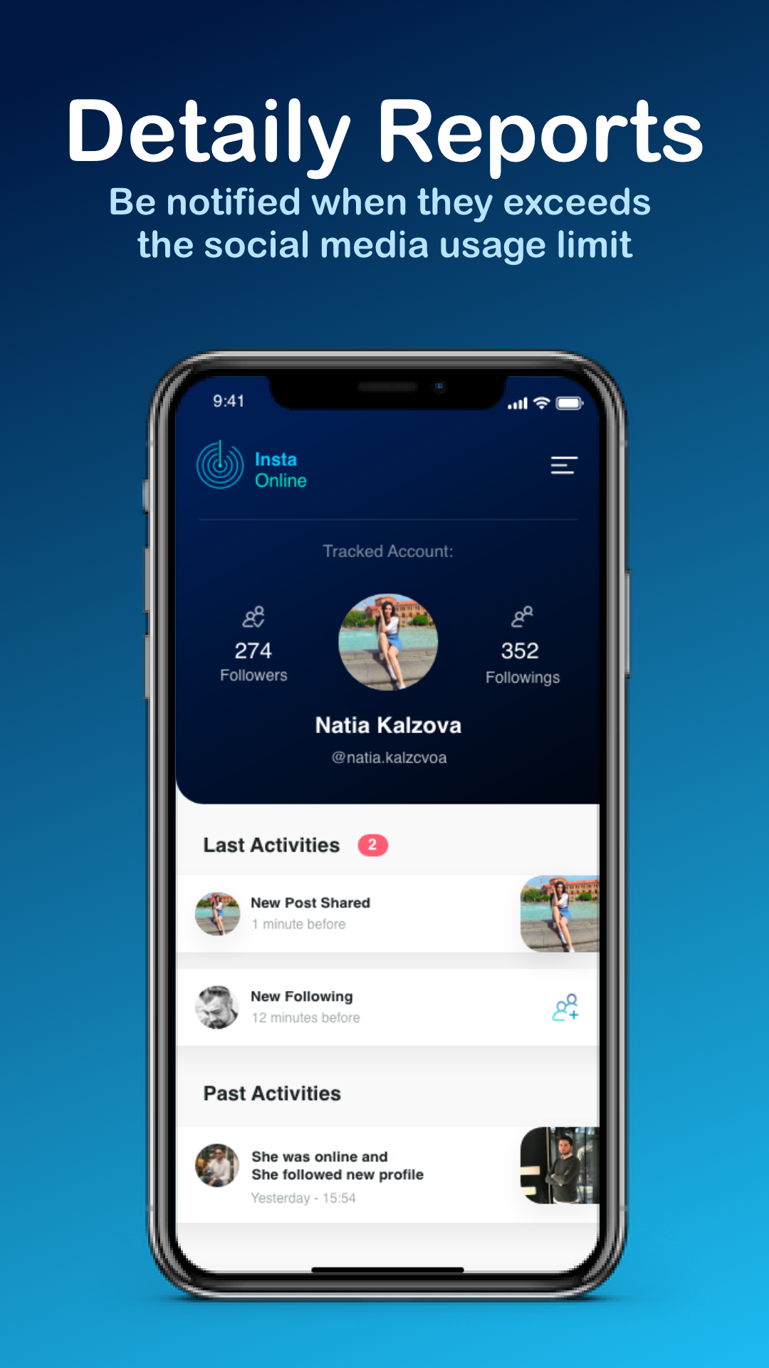 اسکرین شات 1 برنامه InstaOnline Last Seen Tracker