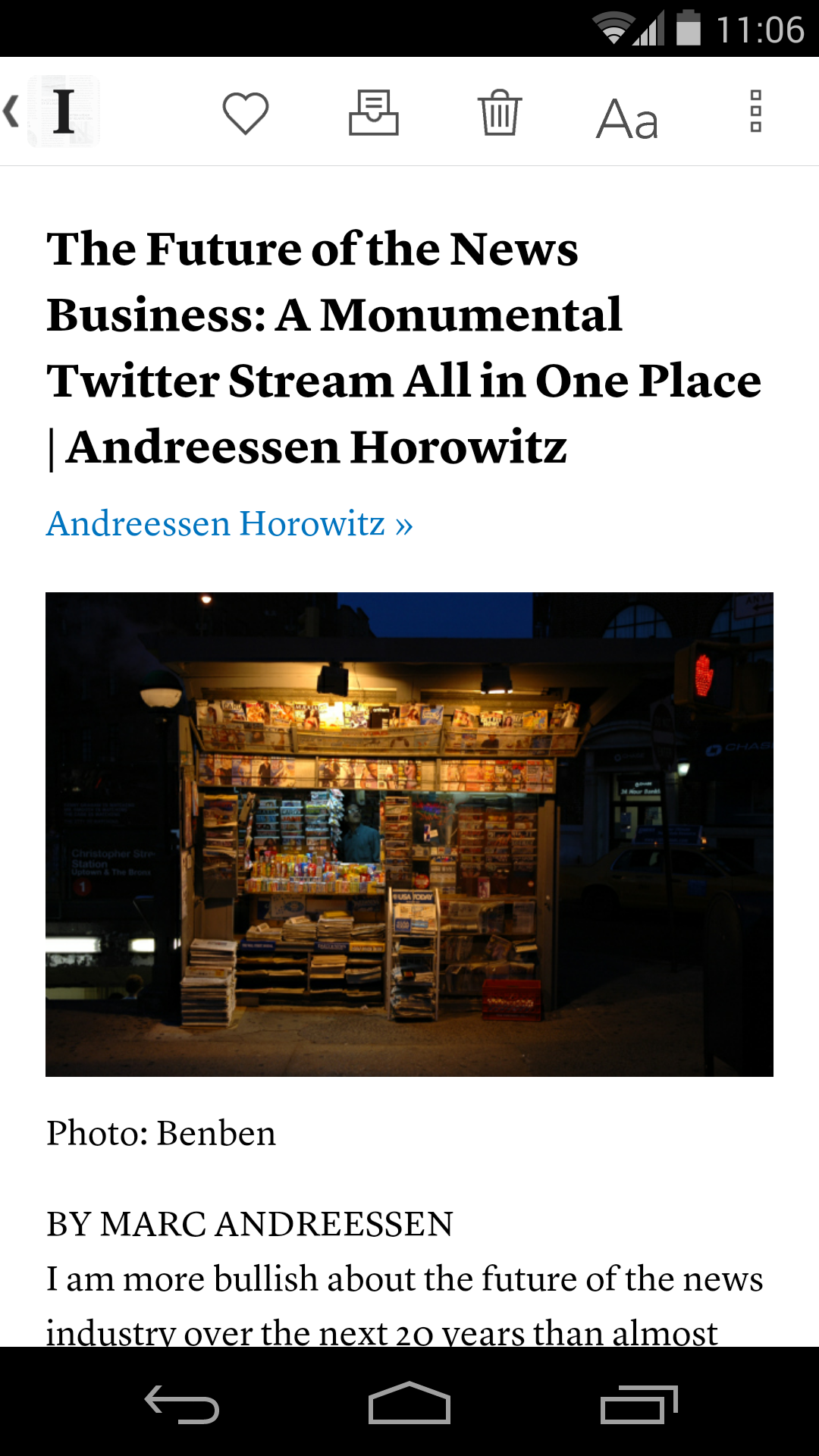 اسکرین شات 2 برنامه Instapaper