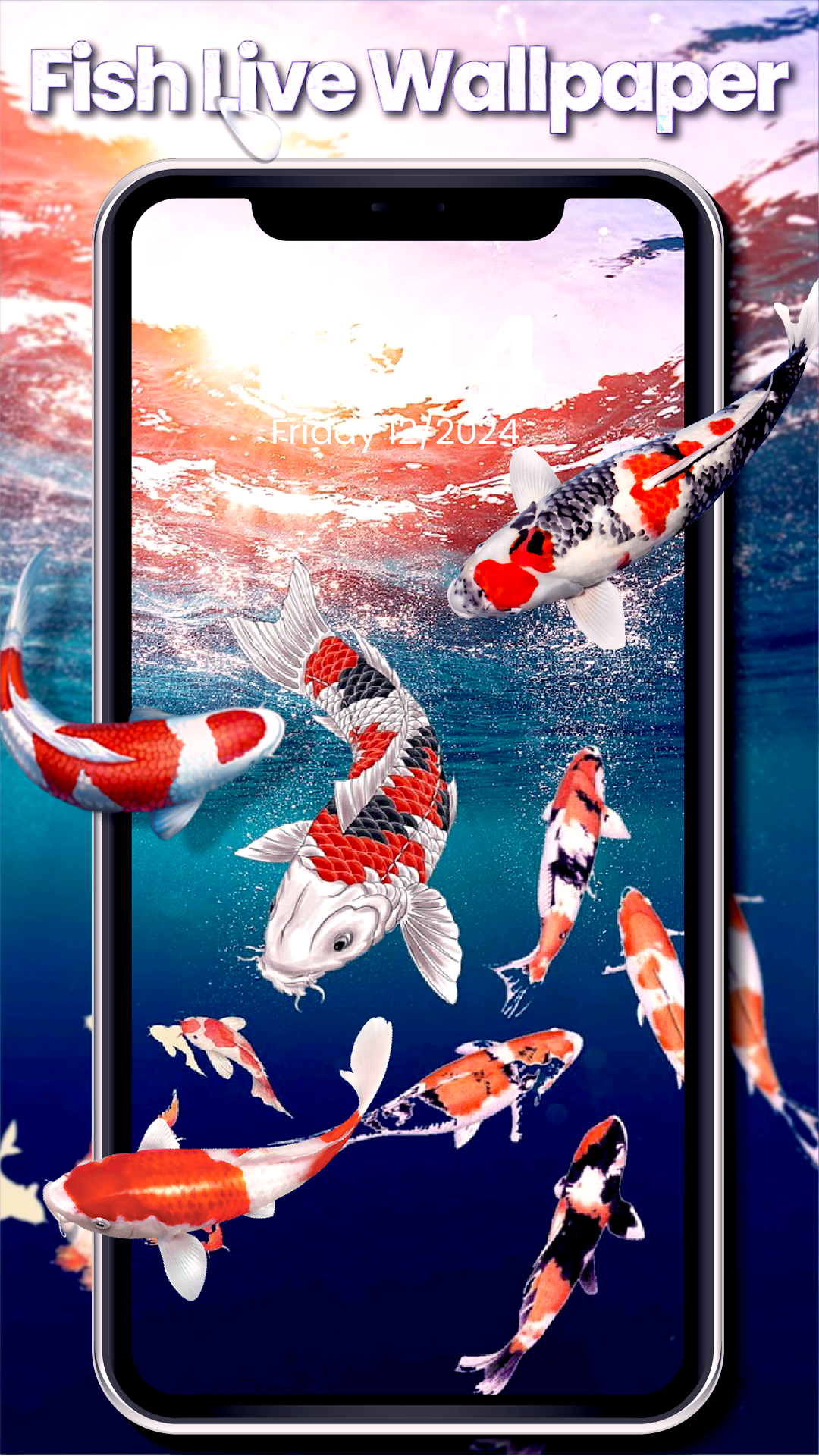 اسکرین شات 6 برنامه Koi Fish Live Wallpaper 4k