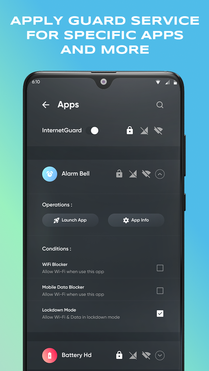اسکرین شات 6 برنامه Internet guard - Data Saver