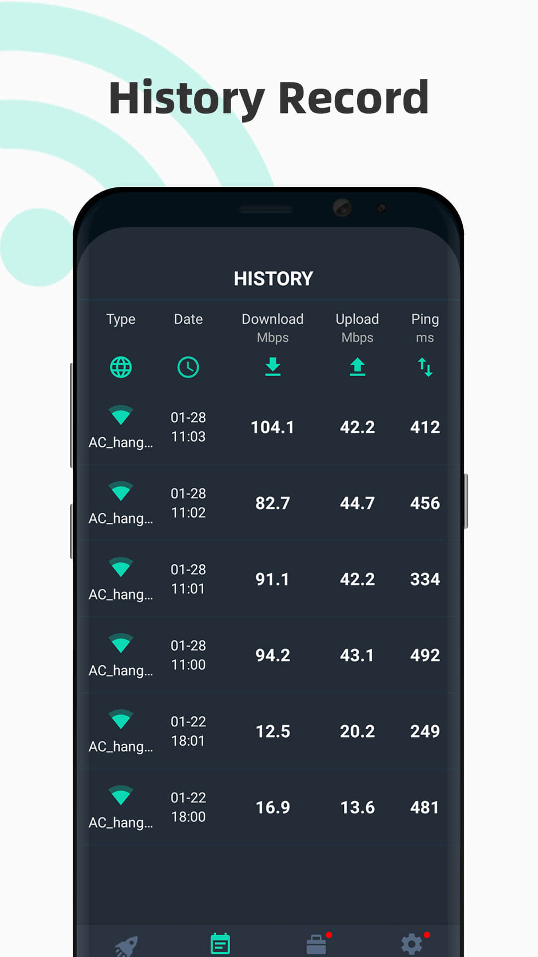 اسکرین شات 5 برنامه Speed test - Speed Test Master