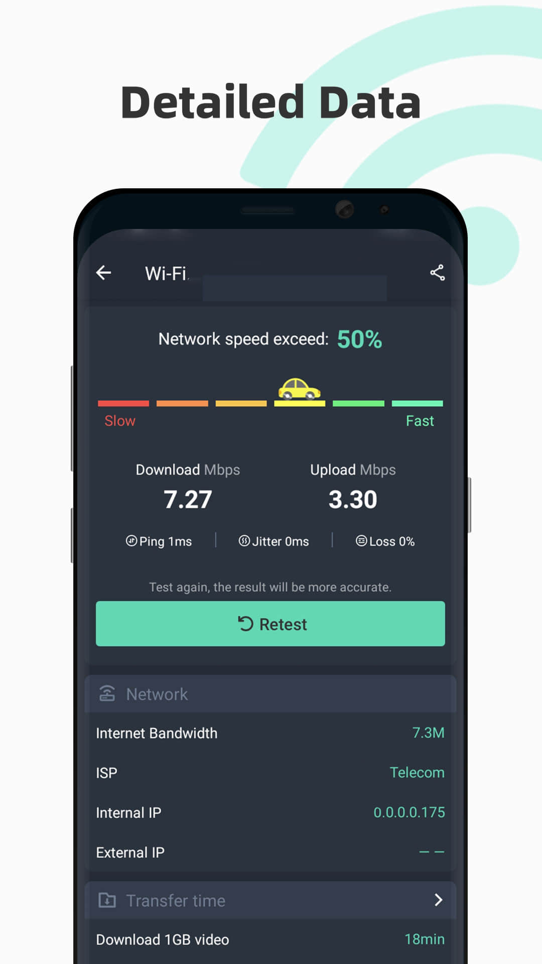 اسکرین شات 2 برنامه Speed test - Speed Test Master